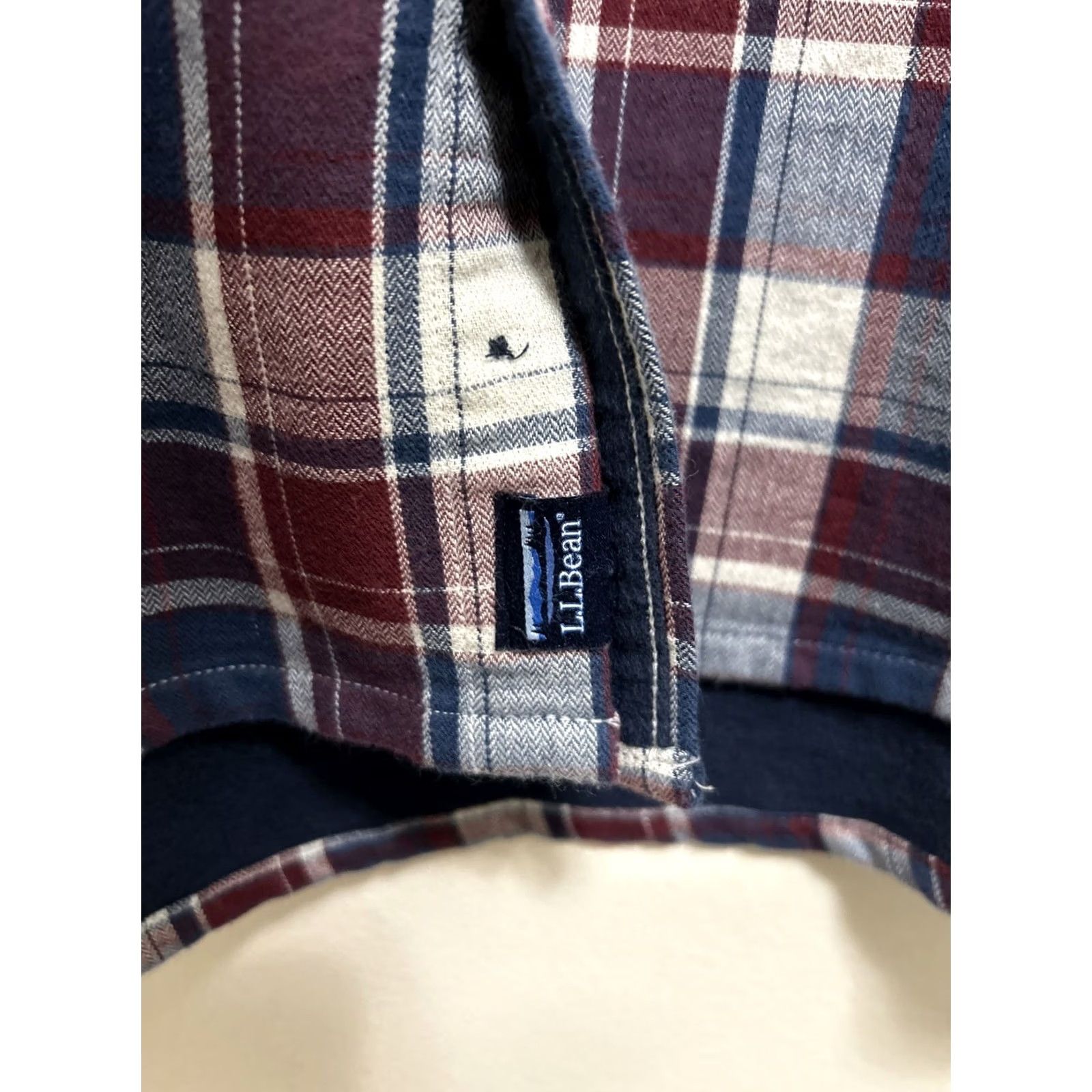 Vintage L.L. Bean Organic Shirt Mens XL Red Blue Plaid Flannel Button-Up Pocket Easy Care Size US XL / EU 56 / 4 - 5 Thumbnail