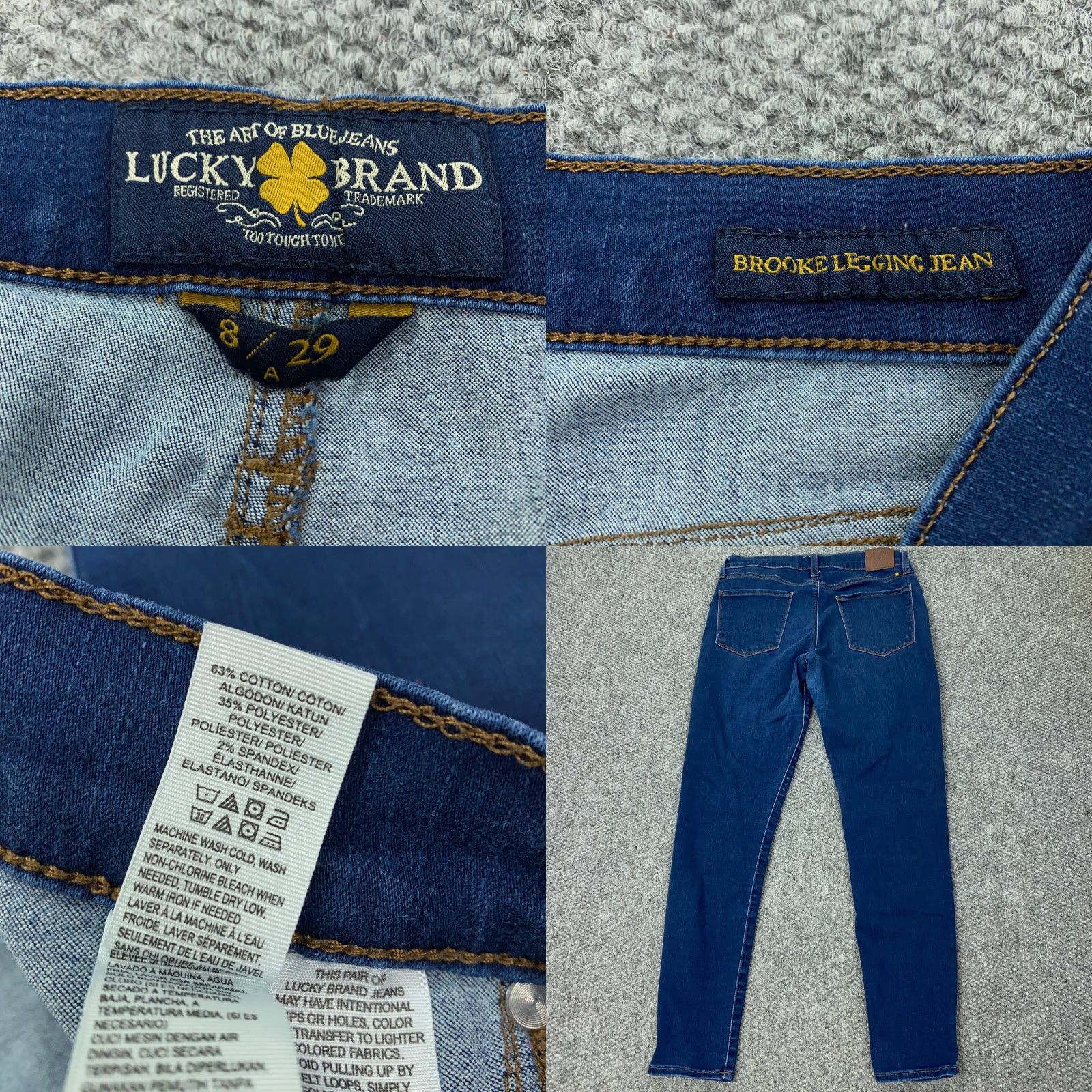 Lucky Brand VINTAGE Lucky Brand Brooke Legging Jean Womens Size 8 Blue Mid Rise Stretch Jegging Denim Cotton Polyester Spandex Size 30" / US 8 / IT 44 - 8 Thumbnail