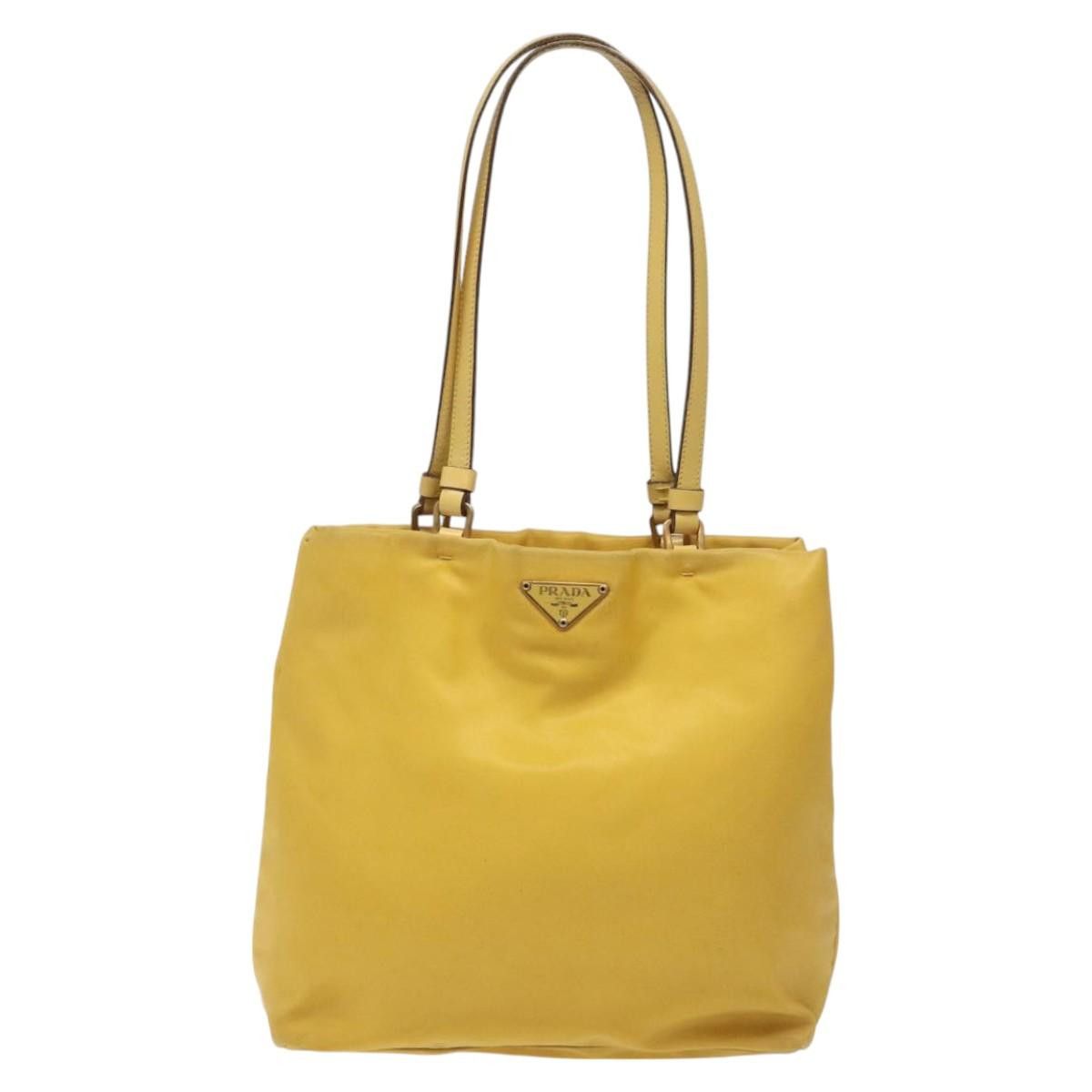 Re-Nylon Yellow Synthetic Tote Bag (Pre-Owned)
