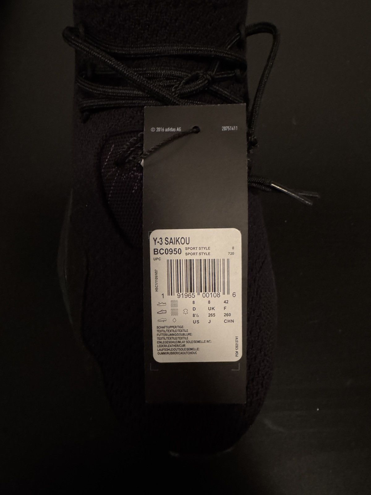 Adidas × Y-3 ADIDAS Y-3 SAIKOU TRIPLE BLACK WHITE LOGO Size US 8.5 / EU 41-42 - 6 Thumbnail