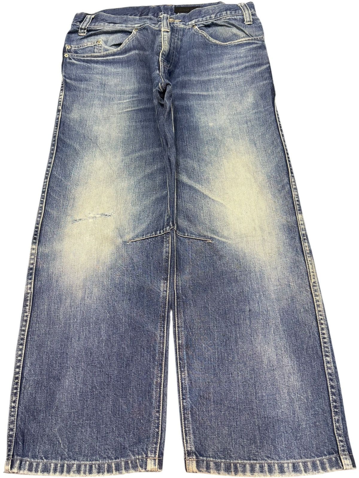 Edwin Vintage Japanese Brand Faded Wash Distress Loose Jeans Size US 31 - 1 Thumbnail