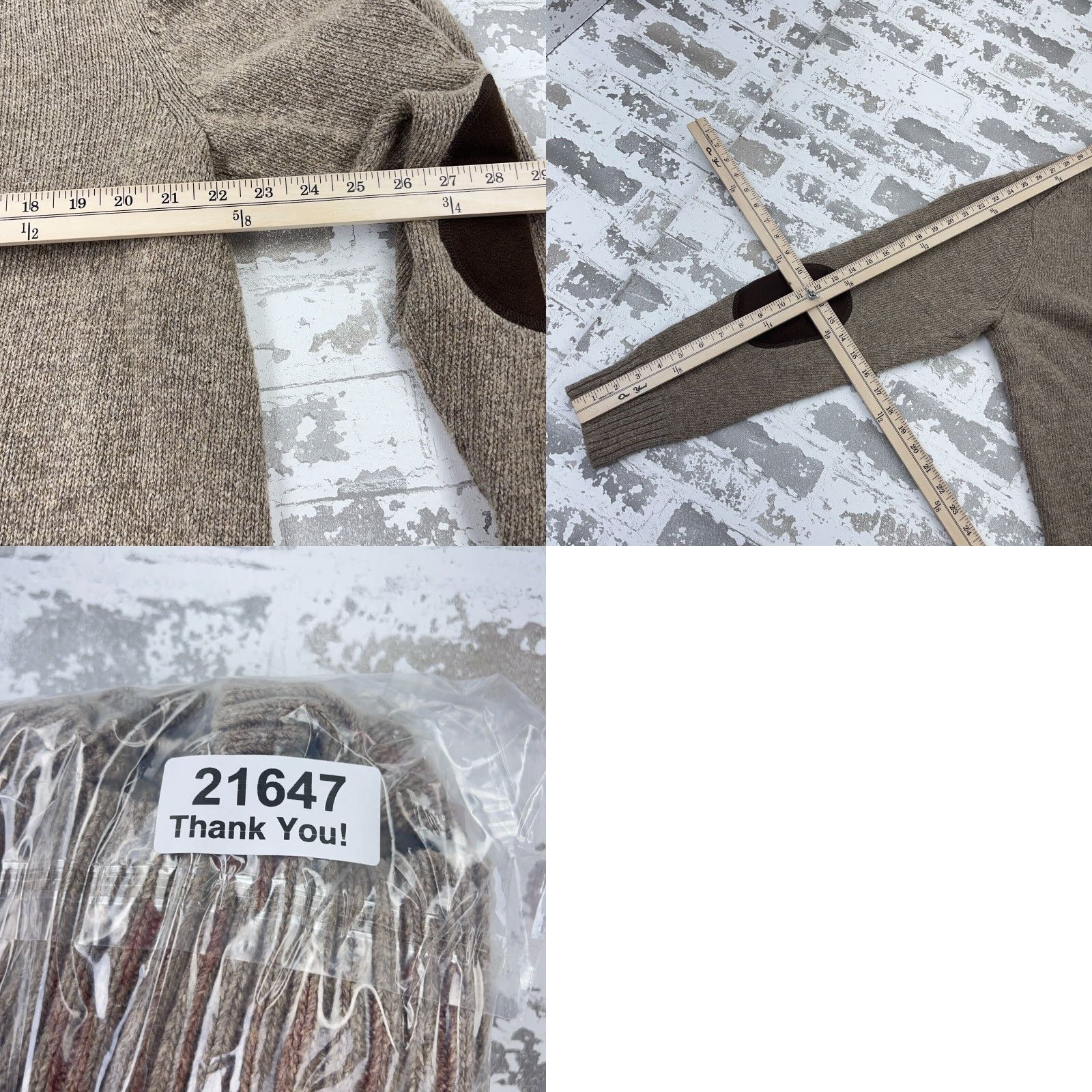 Gap Gap Sweater Men XL Brown Tan V Neck Woll Blend Knit Elbow Patch Zipper Pullover Size US XL / EU 56 / 4 - 8 Thumbnail