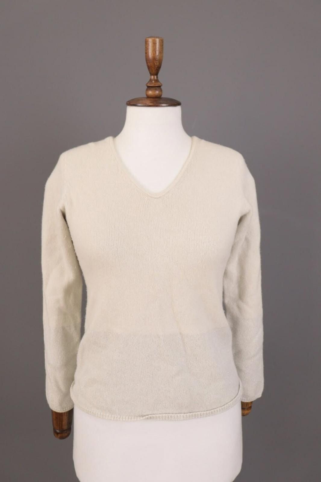 Designer Le Tricot Perugia Beige Wool Silk Knit Sweater Size M Size M / US 6-8 / IT 42-44 - 1 Thumbnail