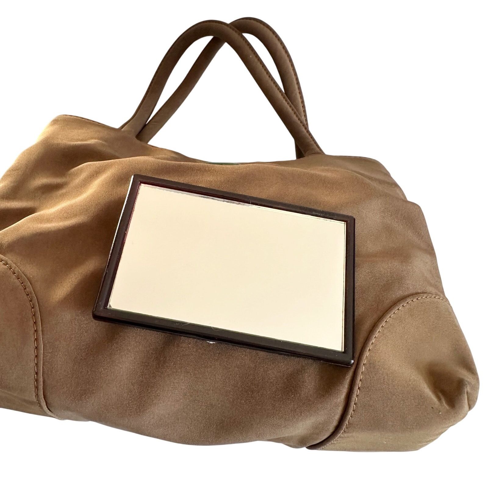 Bottega Veneta Bottega Veneta Brown Nylon Mini Bag with Mirror Size ONE SIZE - 17 Thumbnail