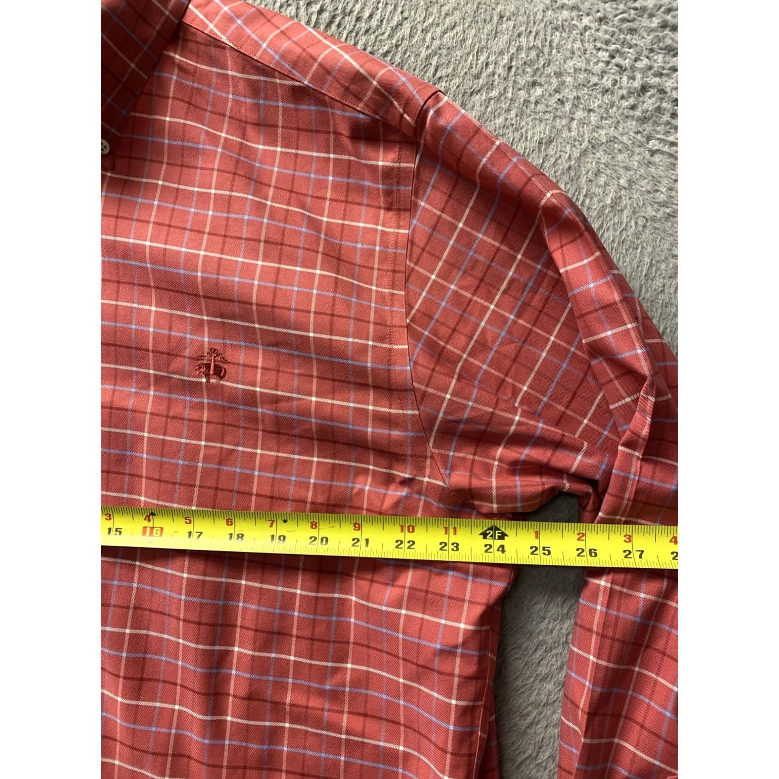 Brooks Brothers Brooks Brothers Button-Down Shirt Mens L Coral Plaid Multicolor Long Sleeve Cotton Woven Button-Up Casual Work Travel Regular Size US L / EU 52-54 / 3 - 5 Thumbnail