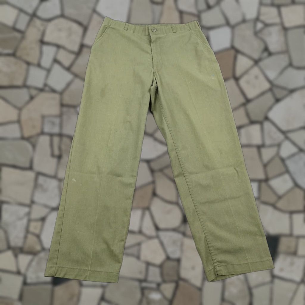 Vintage US Army Pants Mens 36x29 Green OG-507 Utility Trousers Dura Press 80s
