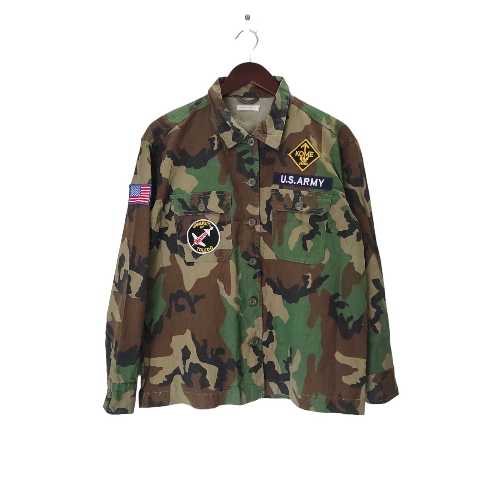 image of Browny Standard Us Army Military Shirt Button Up in Camo, Men's (Size Medium)