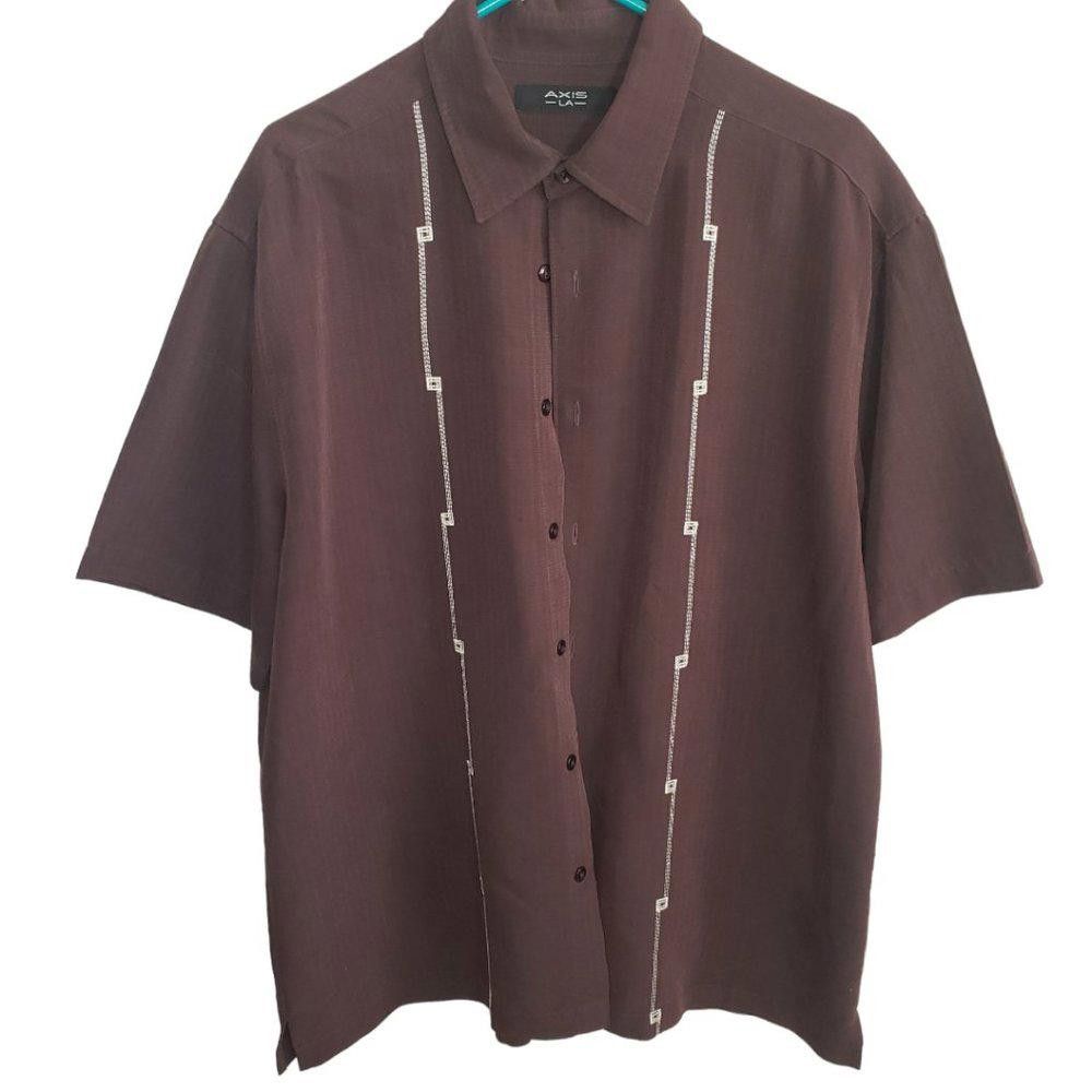 Designer CT1886 Axis LA Brown Short Sleeve Shirt XL Size US XL / EU 56 / 4 - 1 Thumbnail