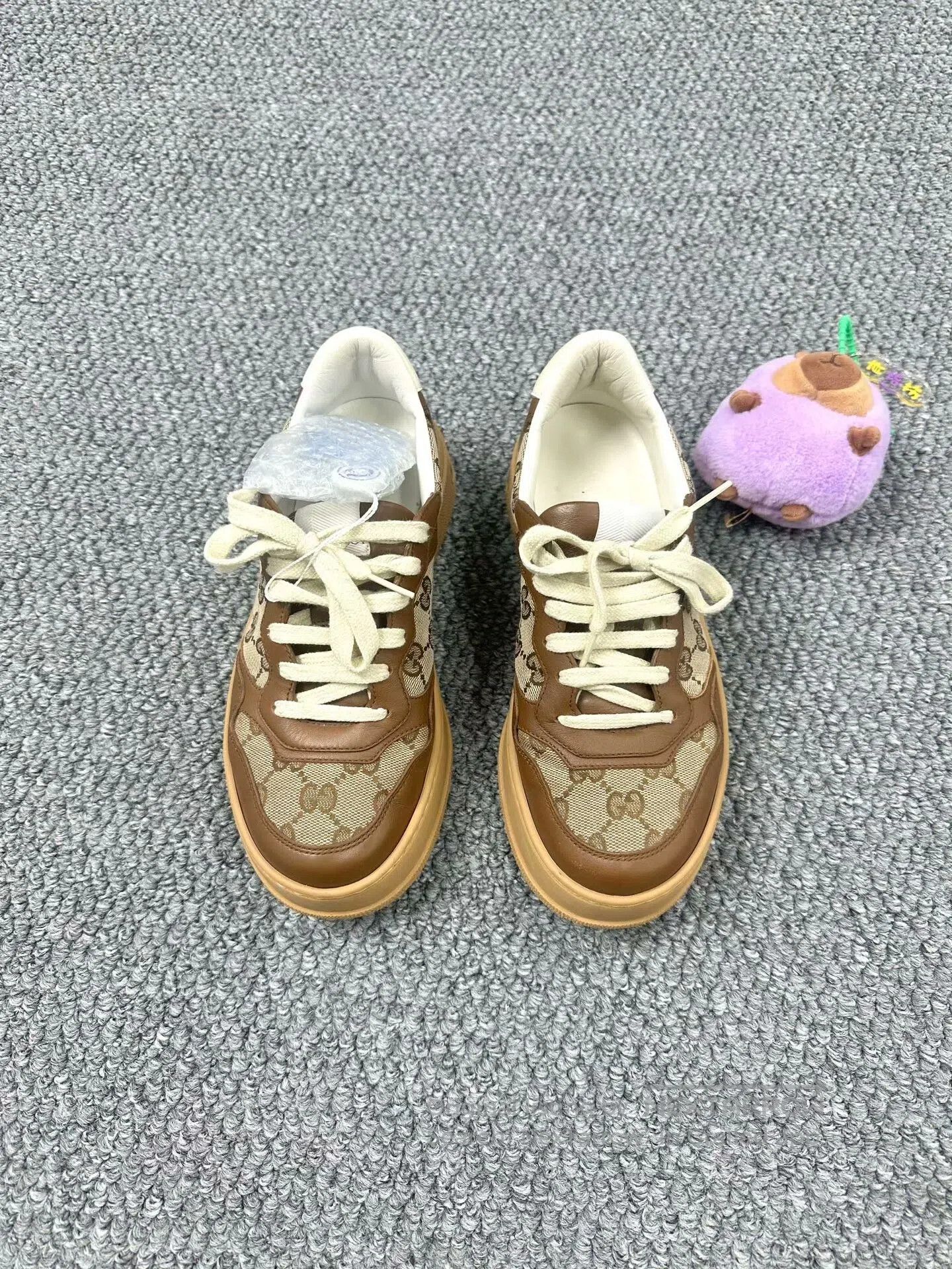 Gucci Guicci Brown Double G Monogrammed Biscuit Shoes| Size US 7 / IT 37 - 2 Thumbnail