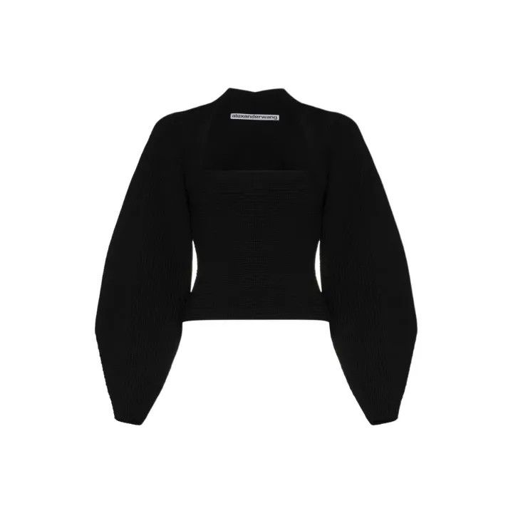 Alexander Wang Alexander Wang Black Puff Sleeve Sweater for Women 0079 Size XS / US 0-2 / IT 36-38 - 1 Thumbnail