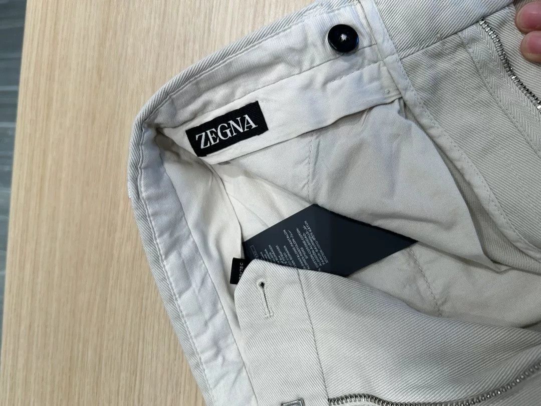 Ermenegildo Zegna Zegna Beige Cotton Casual Trousers Size US 28 / EU 44 - 4 Thumbnail