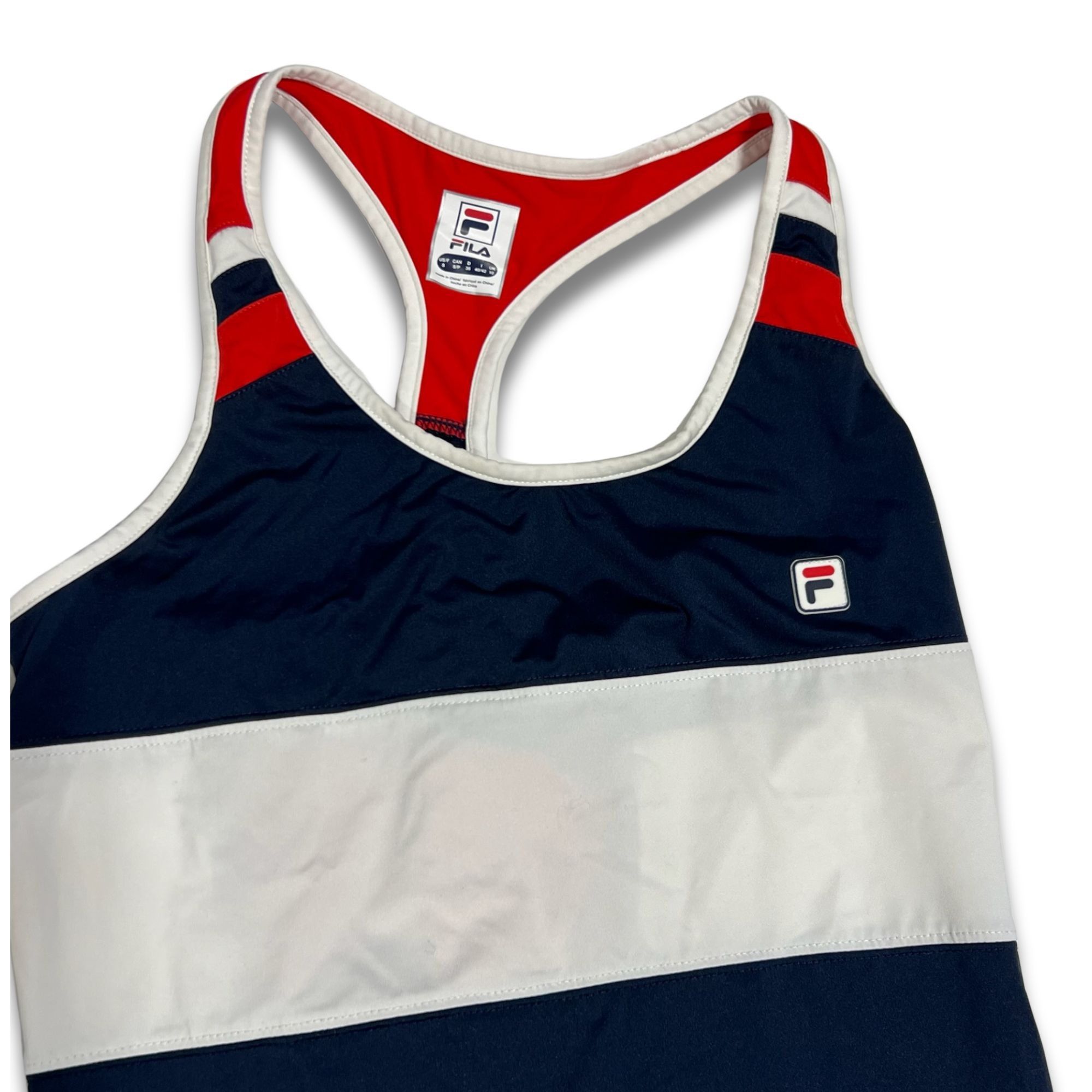 Fila FILA Womens Heritage Cross Back Tank Top Navy White Red Race Size S / US 4 / IT 40 - 4 Thumbnail