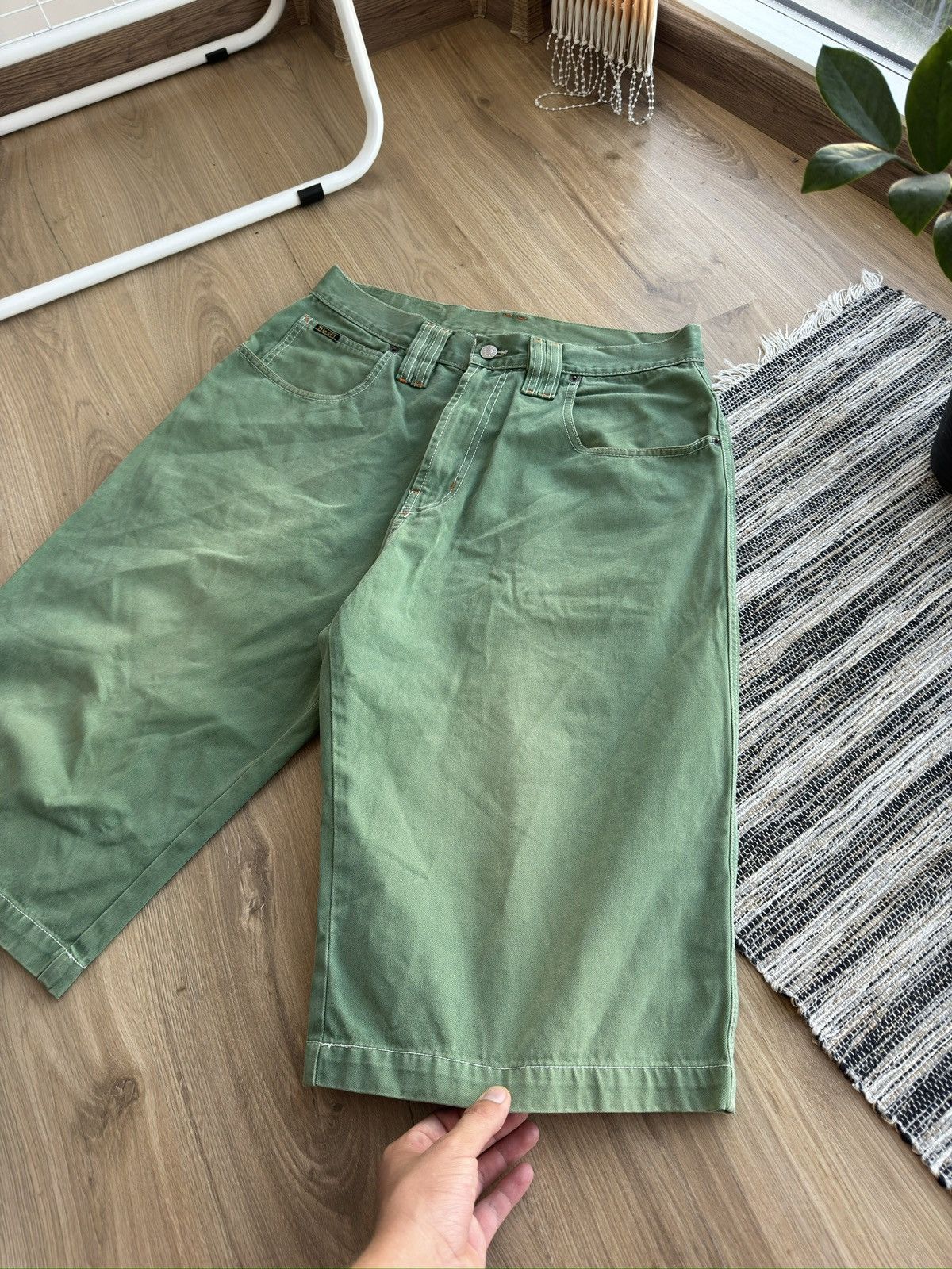 Diesel Vintage Diesel Y2K Faded Baggy Green long denim shorts Size US 32 / EU 48 - 5 Thumbnail