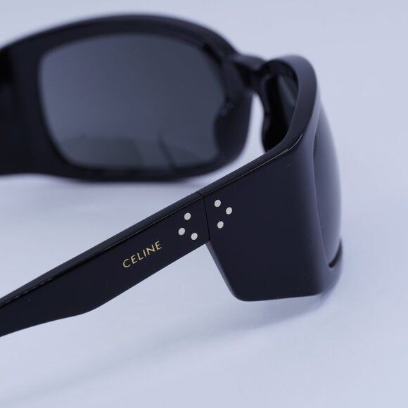 Celine Celine CL40290I 01A Sunglasses Black Geometric Frame, Smoke Size ONE SIZE - 8 Thumbnail