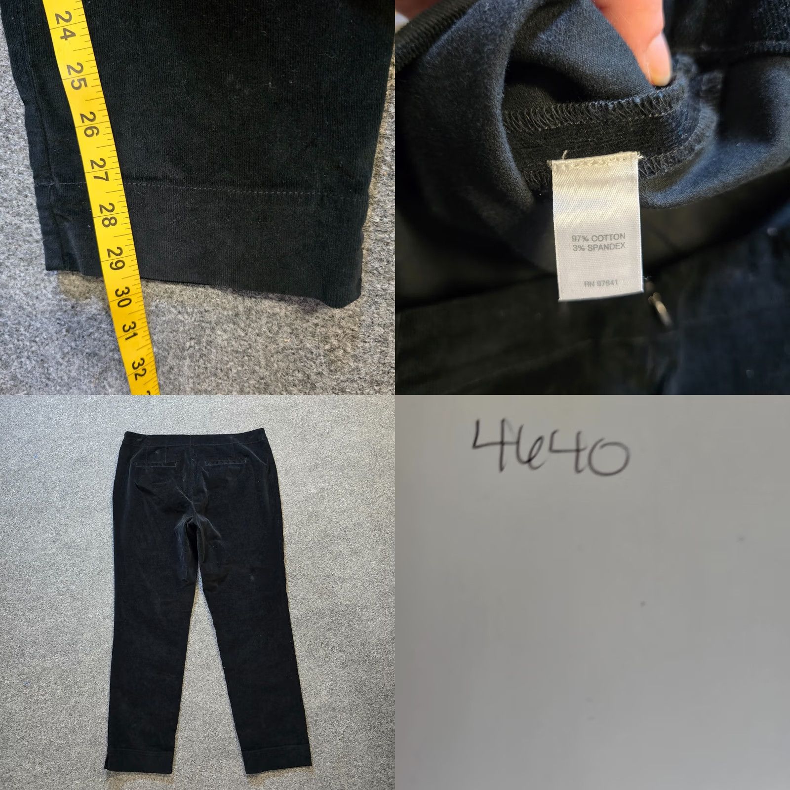 J. Jill J. Jill Pants Womens 12 Black Corduroy Skinny Side Zip Casual Relaxed Classic Fit Pants Size 24" / US 00 / IT 34 - 8 Thumbnail