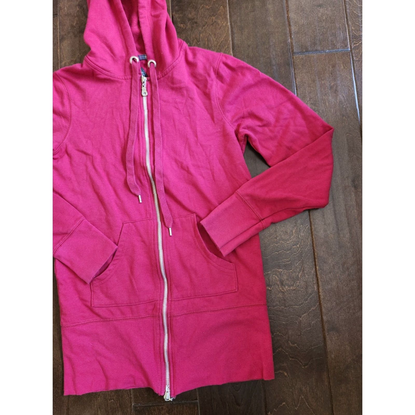 Vintage Rival Academy Men’s Red Full Zip Hoodie - Size S - Hooded, Pockets, Regular Fit, Solid Pattern, Polyester Cotton Size US S / EU 44-46 / 1 - 3 Thumbnail