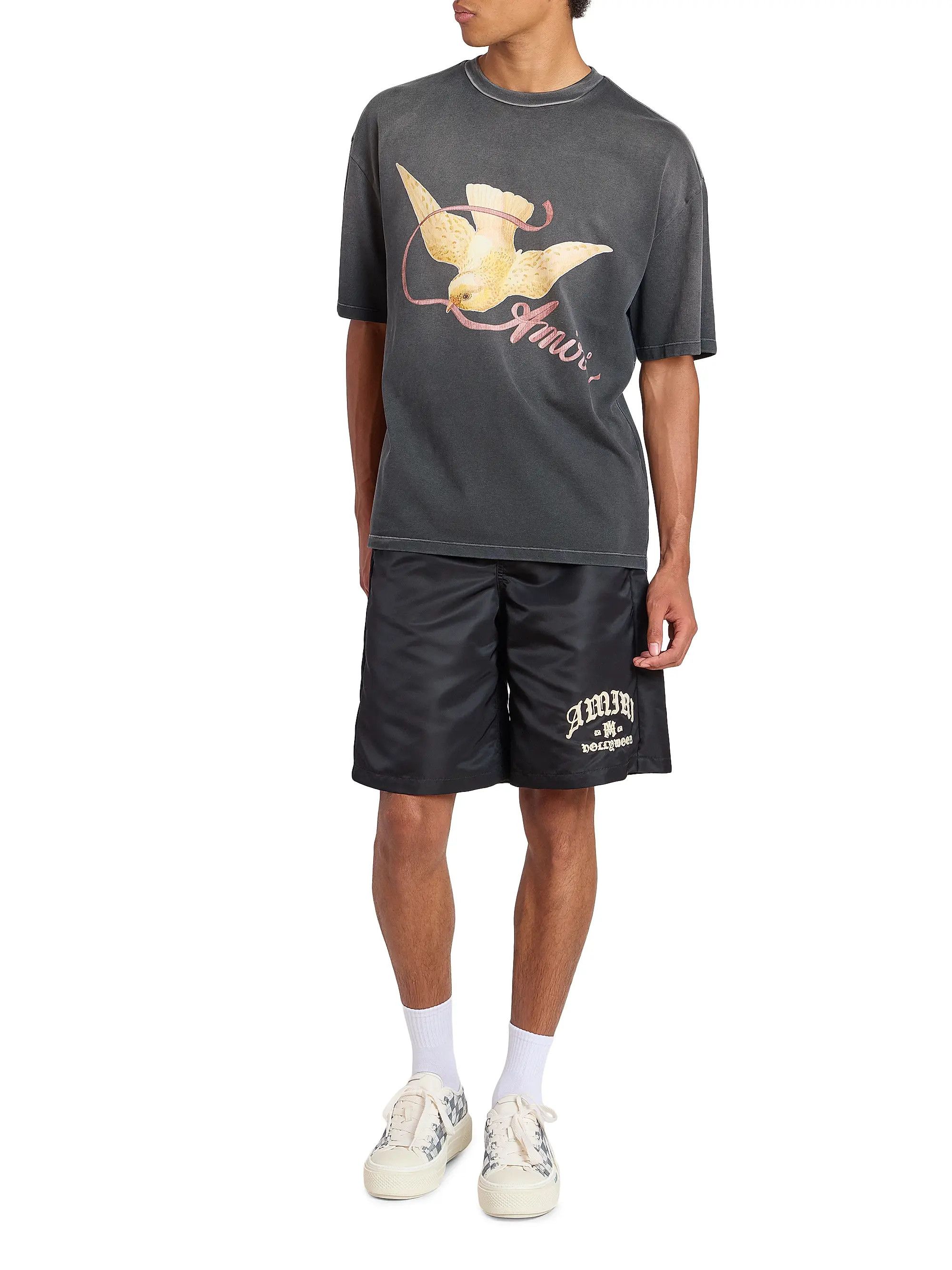 Amiri os11x0526 Ribbon Logo Oversized T-Shirt in Black Size US XL / EU 56 / 4 - 2 Thumbnail