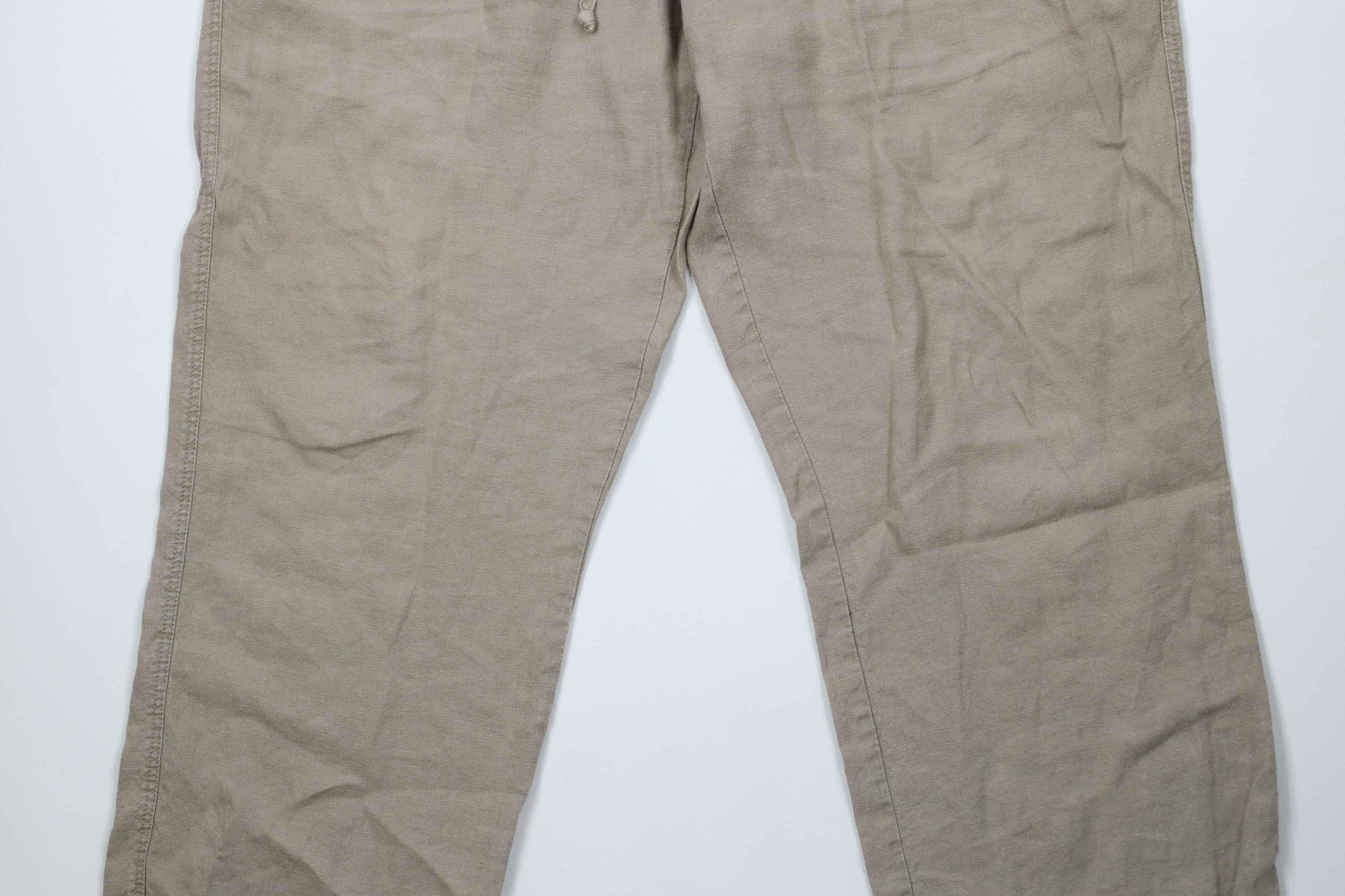Vintage Vintage 90s Streetwear Linen Wide Leg Chino Pants Beige Size US 36 / EU 52 - 3 Thumbnail