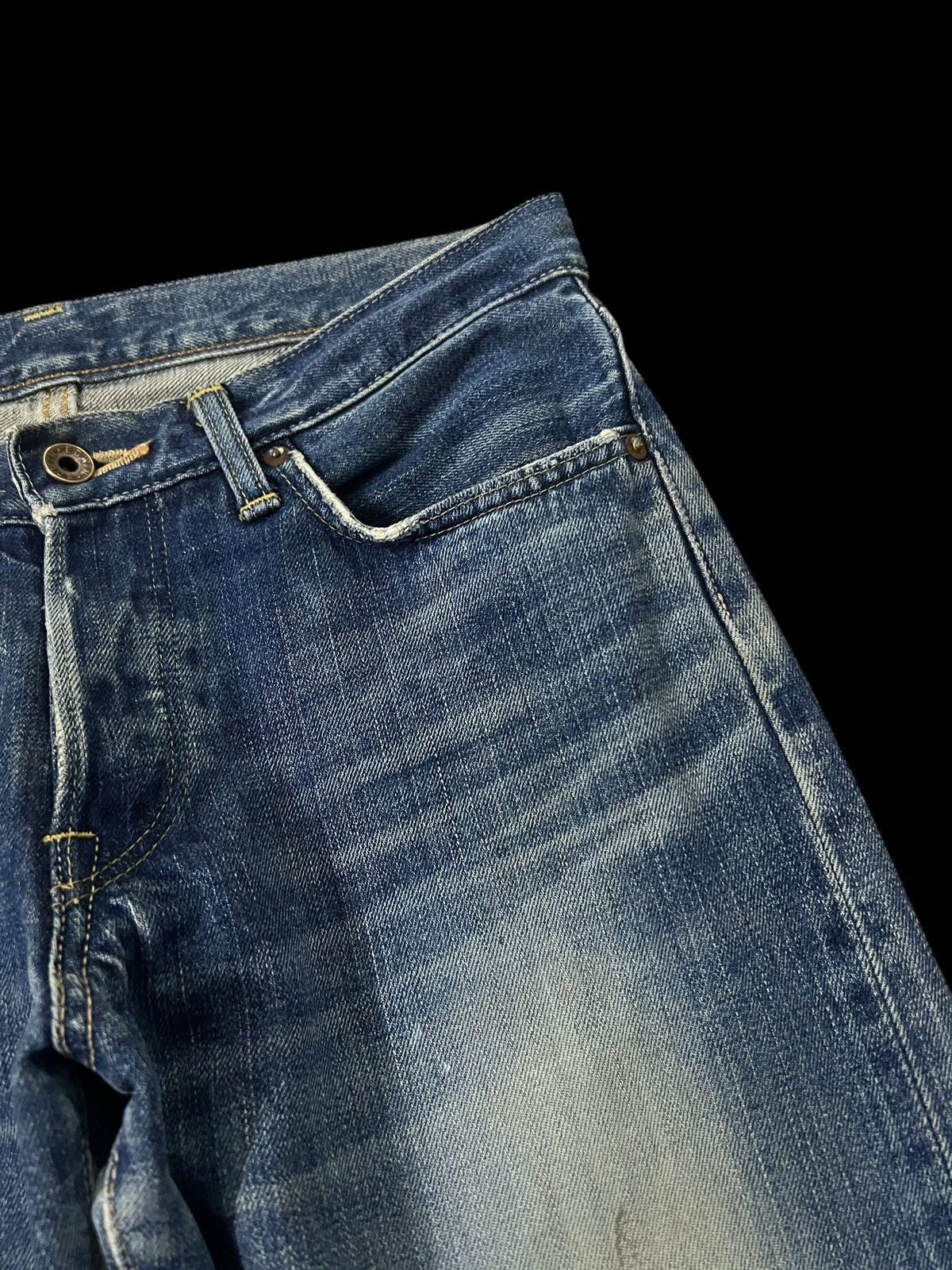 Edwin Vintage Edwin 505 Low Rize Selvedge Distress Mud Wash Jean Size US 31 - 10 Thumbnail