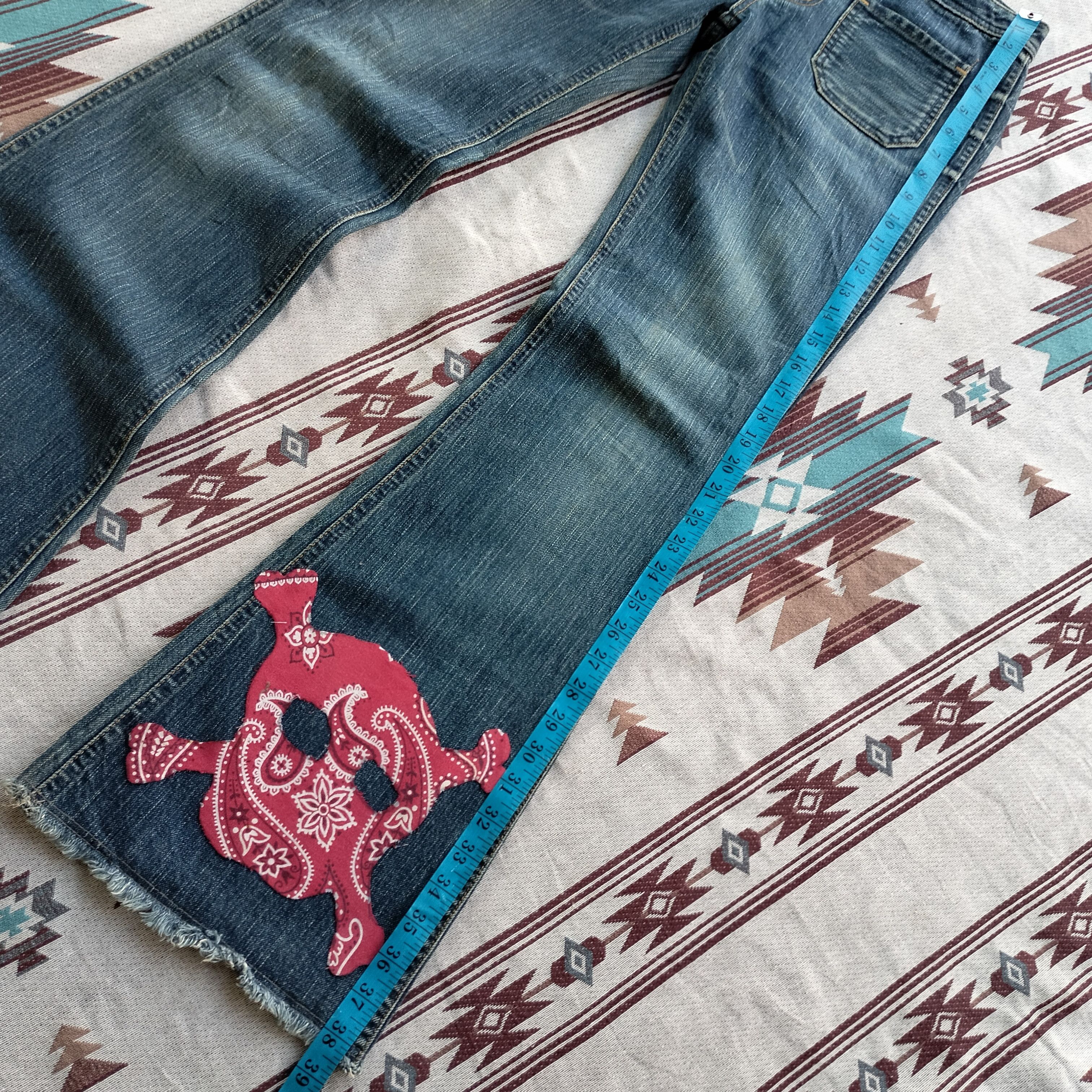 Beauty Beast Brappers skull paisley patchwork flare denim Size US 30 / EU 46 - 21 Thumbnail