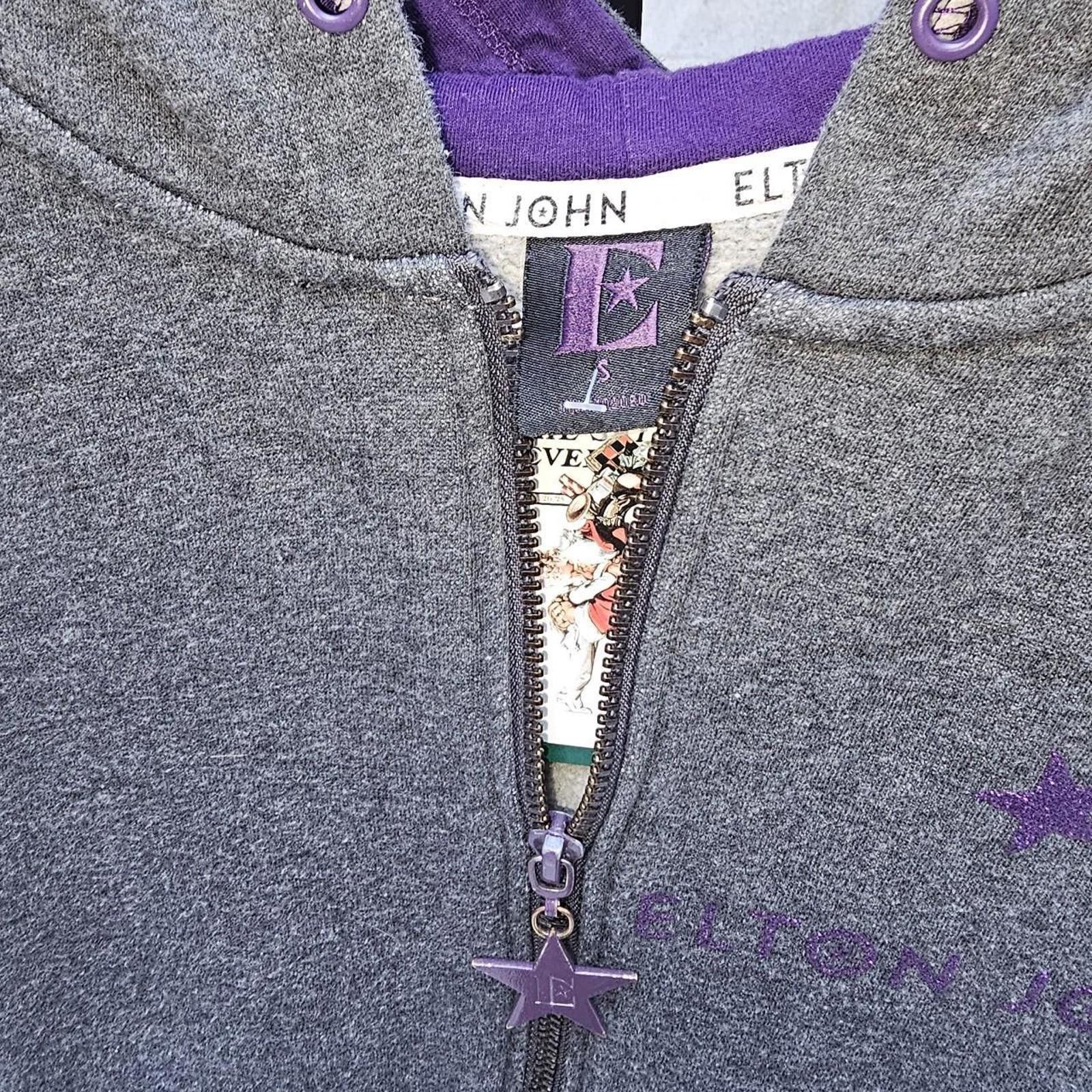 Other Elton John Grey and Purple Hoodie Zip Up Jacket Size S / US 4 / IT 40 - 3 Thumbnail