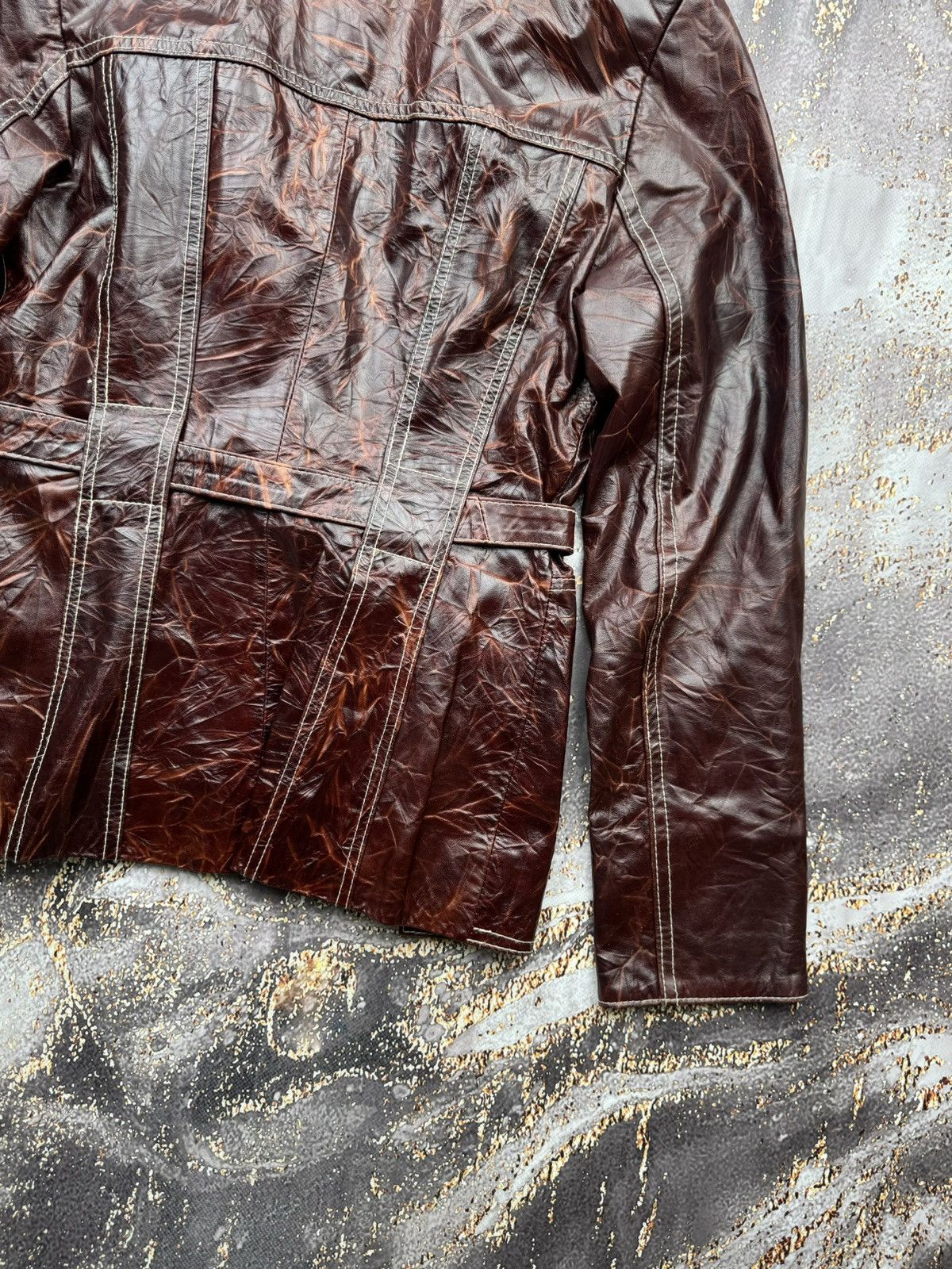 Genuine Leather × Vintage Vintage Leather Jacket With Belt Size S / US 4 / IT 40 - 11 Thumbnail