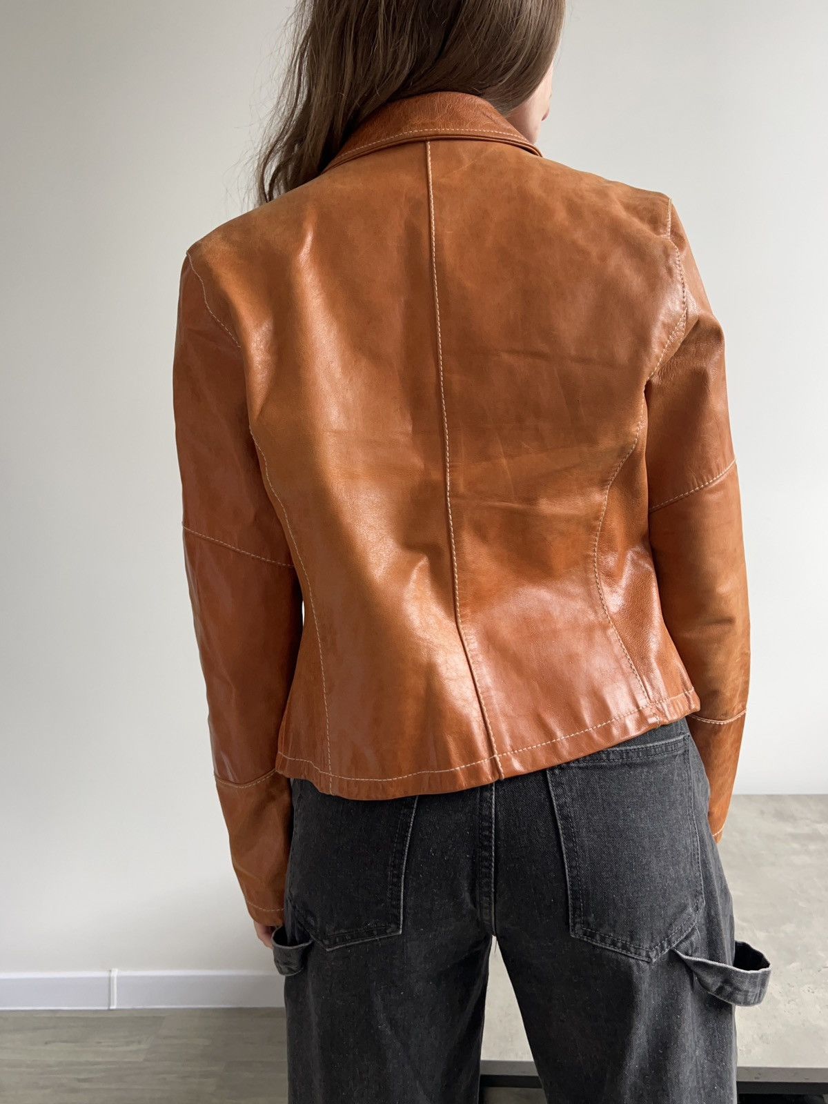 Vintage Leonardo 100 % leather jacket made in Italy Size M / US 6-8 / IT 42-44 - 3 Thumbnail