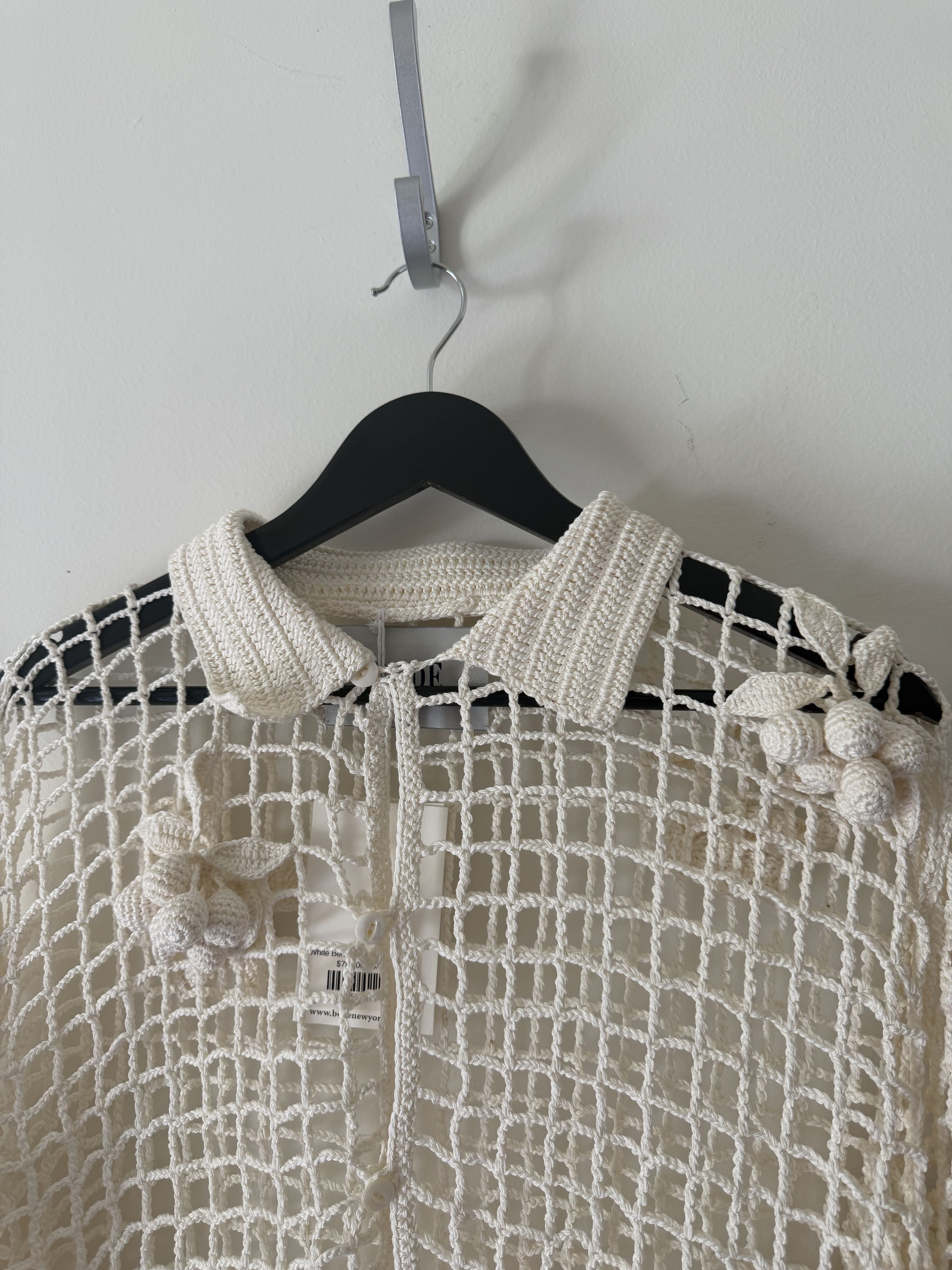 Bode Bode Berry Crochet Overshirt in White Size US S / EU 44-46 / 1 - 2 Thumbnail