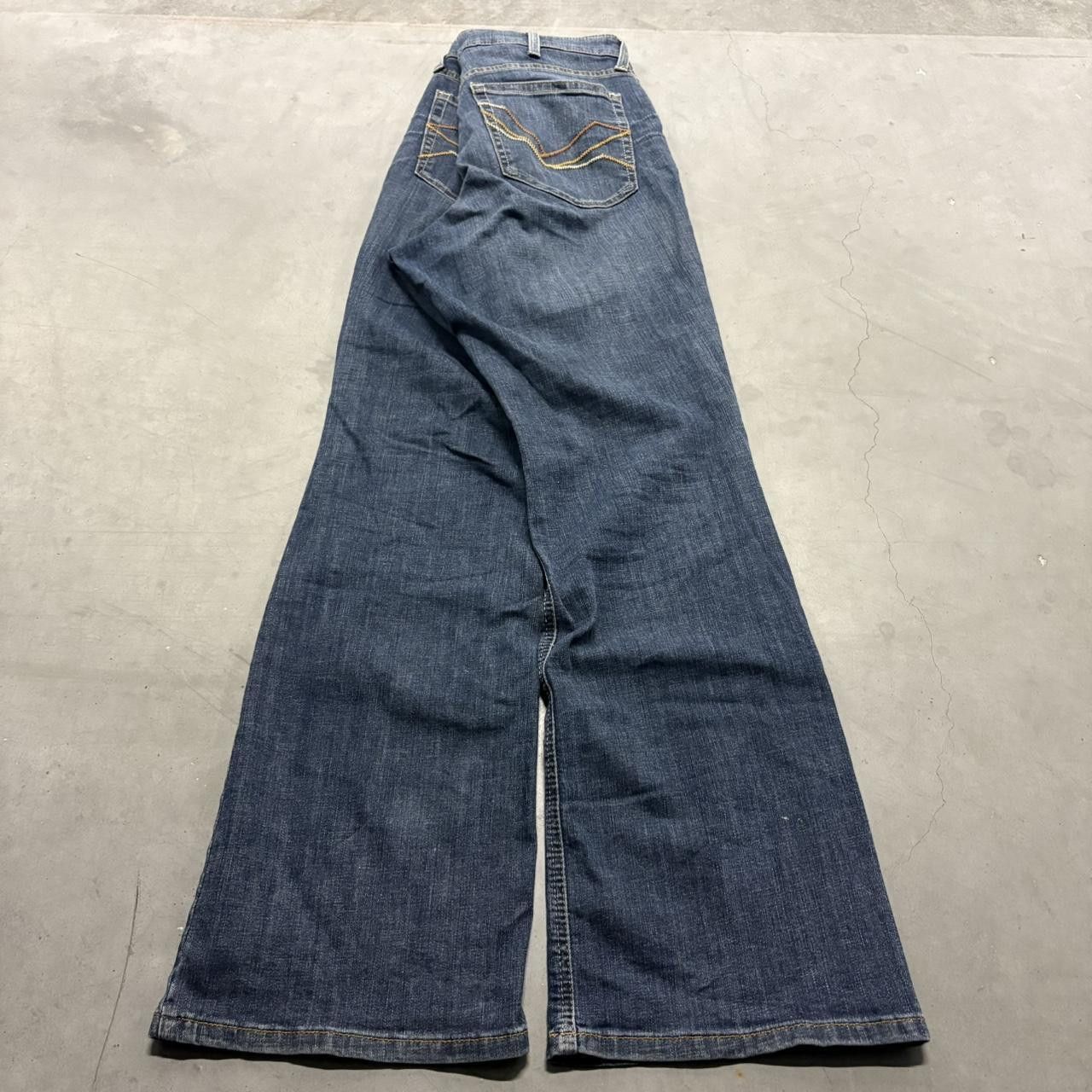 Ariat Crazy Vintage Y2K/2000s Baggy Flare Ariat Dark Wash Denim Jeans! Size US 34 / EU 50 - 6 Thumbnail