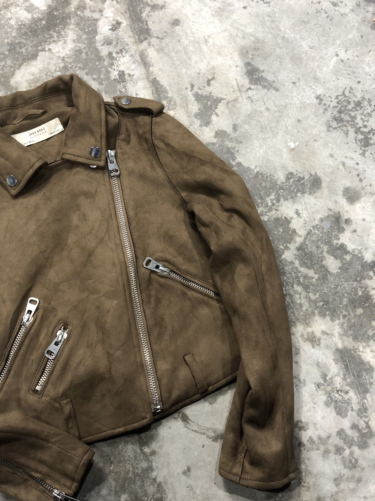 Leather × Zara Zara double collar suede leather jacket Size S / US 4 / IT 40 - 2 Thumbnail