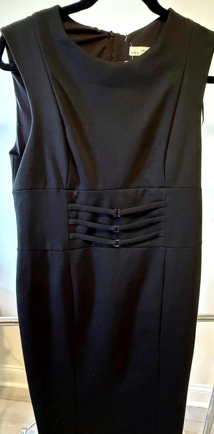 Zara Zara Black Sleeveless Dress with Stylish Panels, Size XL Size XL / US 12-14 / IT 48-50 - 1 Thumbnail