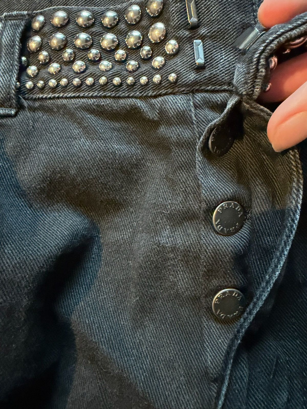 Prada 2012 studded denim jeans Size US 33 - 7 Thumbnail