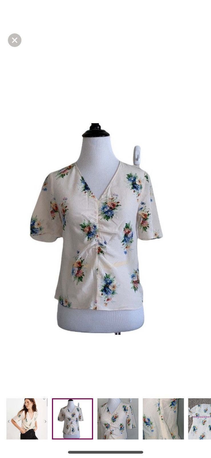 Madewell Madewell silk shirred front top in classic corsage Size XXS / US 00 / IT 34 - 1 Thumbnail