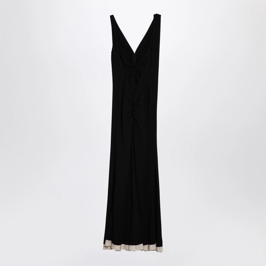 Victoria Beckham o1d2blof1124 Viscose Blend Long Dress in Black Size S / US 4 / IT 40 - 2 Thumbnail