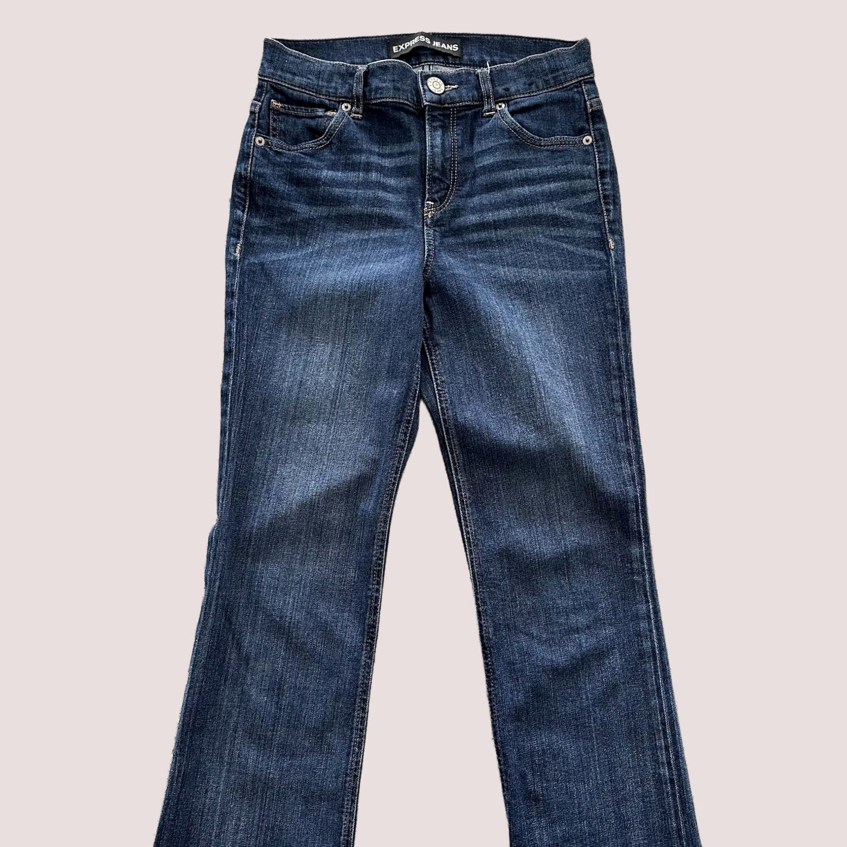Express Express Jeans Womens 2 Blue 27x26 Bell Crop High Rise Wash Stretch Size 27" / US 4 / IT 40 - 1 Thumbnail