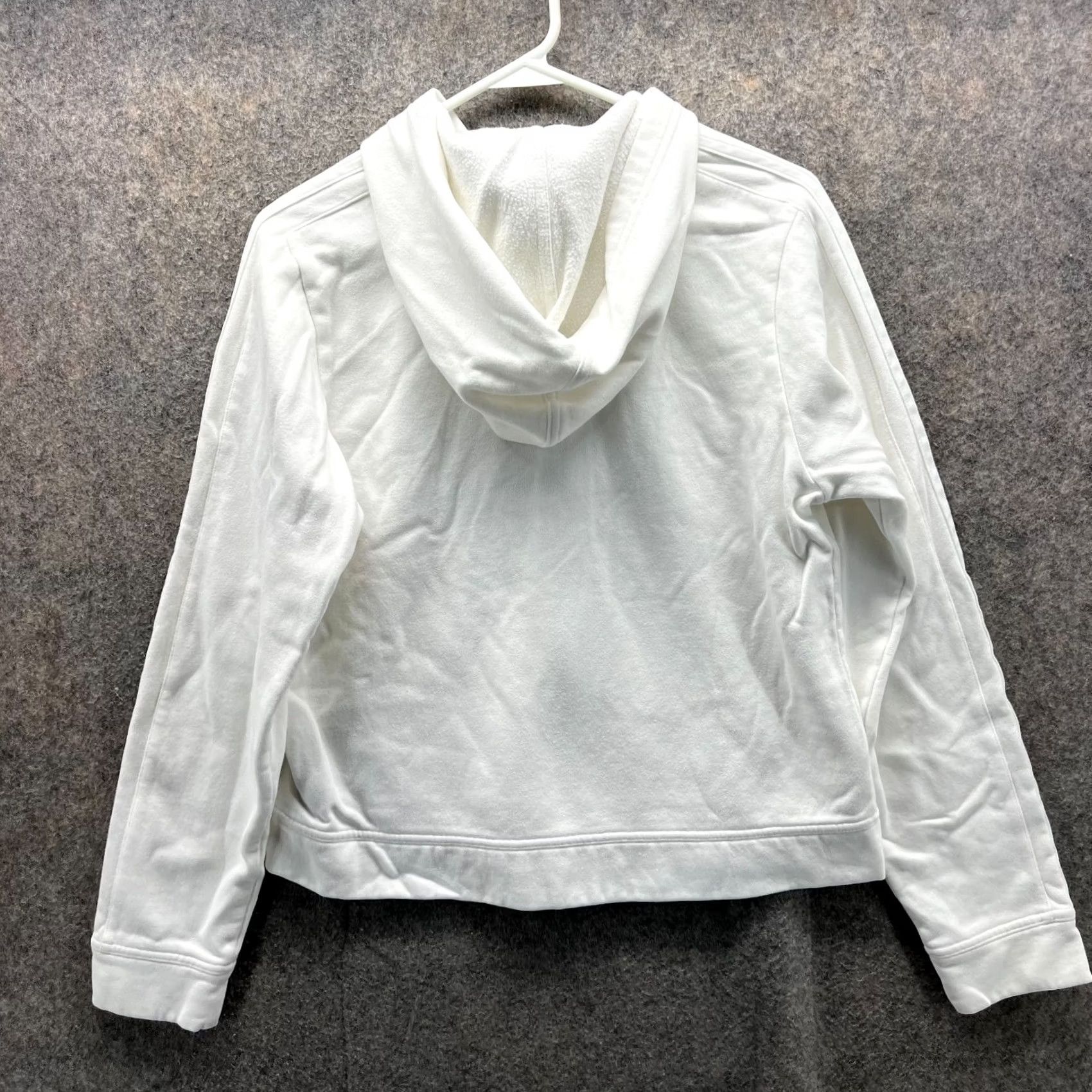 Adidas VINTAGE Adidas Sweater Women Large White Full Zip Hoodie Jacket Trefoil Logo Full Zip Hooded Sock? Size L / US 10 / IT 46 - 3 Thumbnail