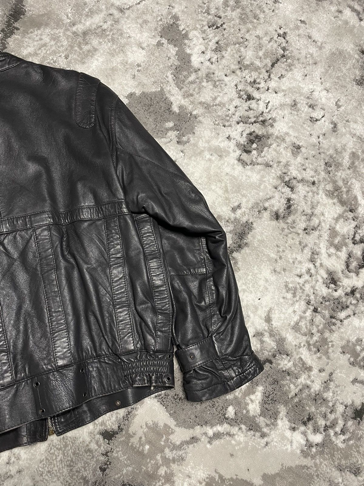 Genuine Leather Crazy Vintage Leather Bomber Jacket Biker Rick Owens Style Size US M / EU 48-50 / 2 - 19 Thumbnail