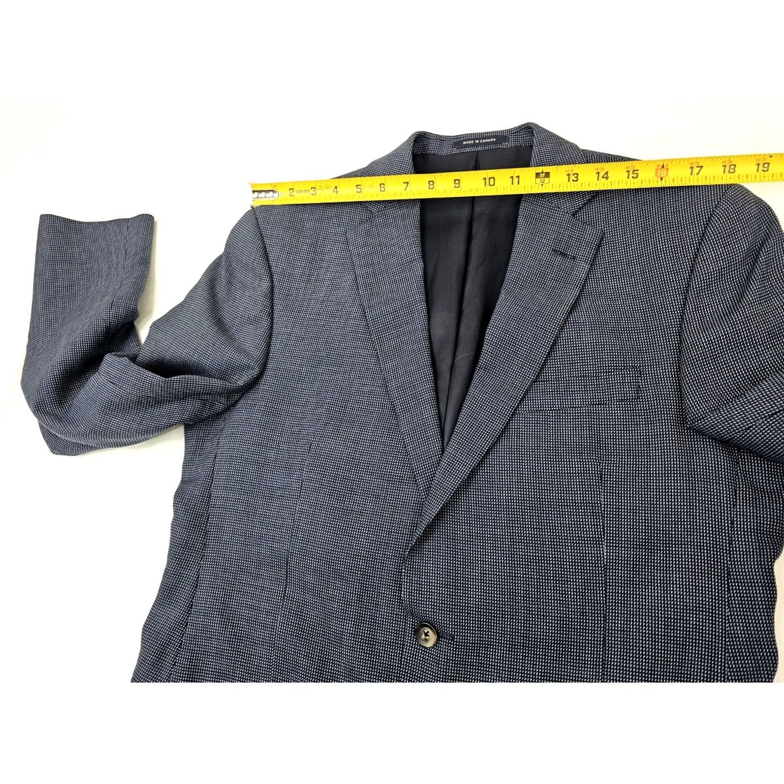 Loro Piana Cremieux Loro Piana 100% Wool Sport Coat Men 40L Blue Nailhead Blazer Size 40R - 5 Thumbnail
