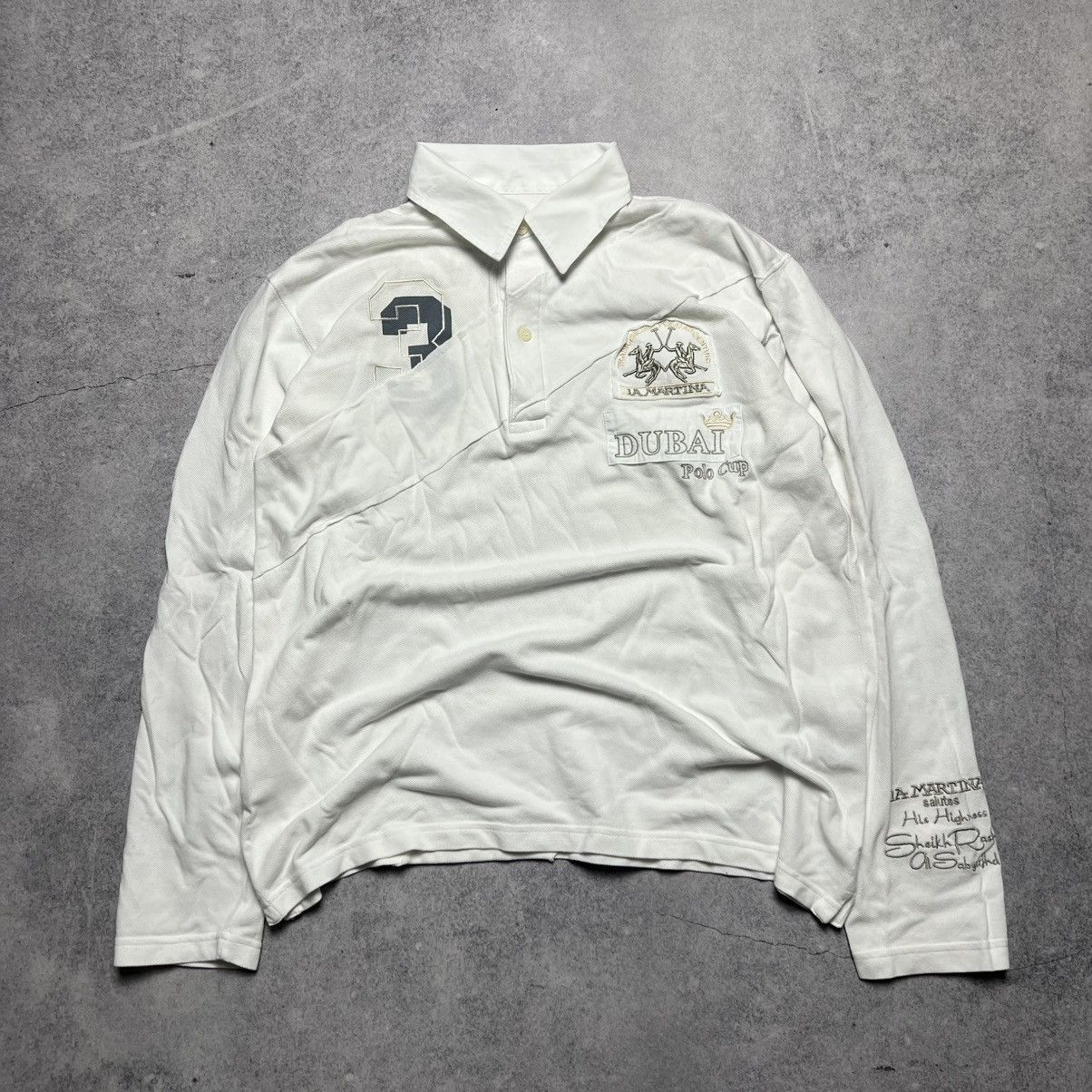 Vintage Vintage La Martina Rugby Dubai Polo Cup Team Long Sleeve Size US L / EU 52-54 / 3 - 1 Thumbnail