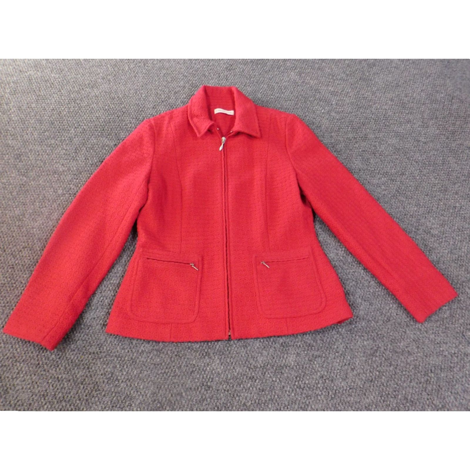 Coldwater Creek ColdWater Creek Jacket Womens 6 Pink Zip Knit Lined Acrylic Zip Closure Winter Casual Regular Fit Size M / US 6-8 / IT 42-44 - 2 Thumbnail