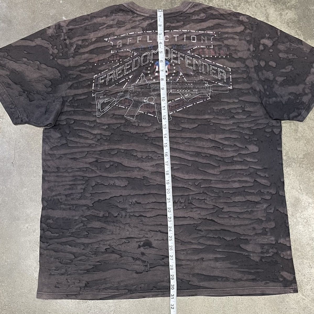 Vintage Affliction Freedom Defender Grunge Skull Goth Graphic Shirt Size US XXL / EU 58 / 5 - 8 Thumbnail