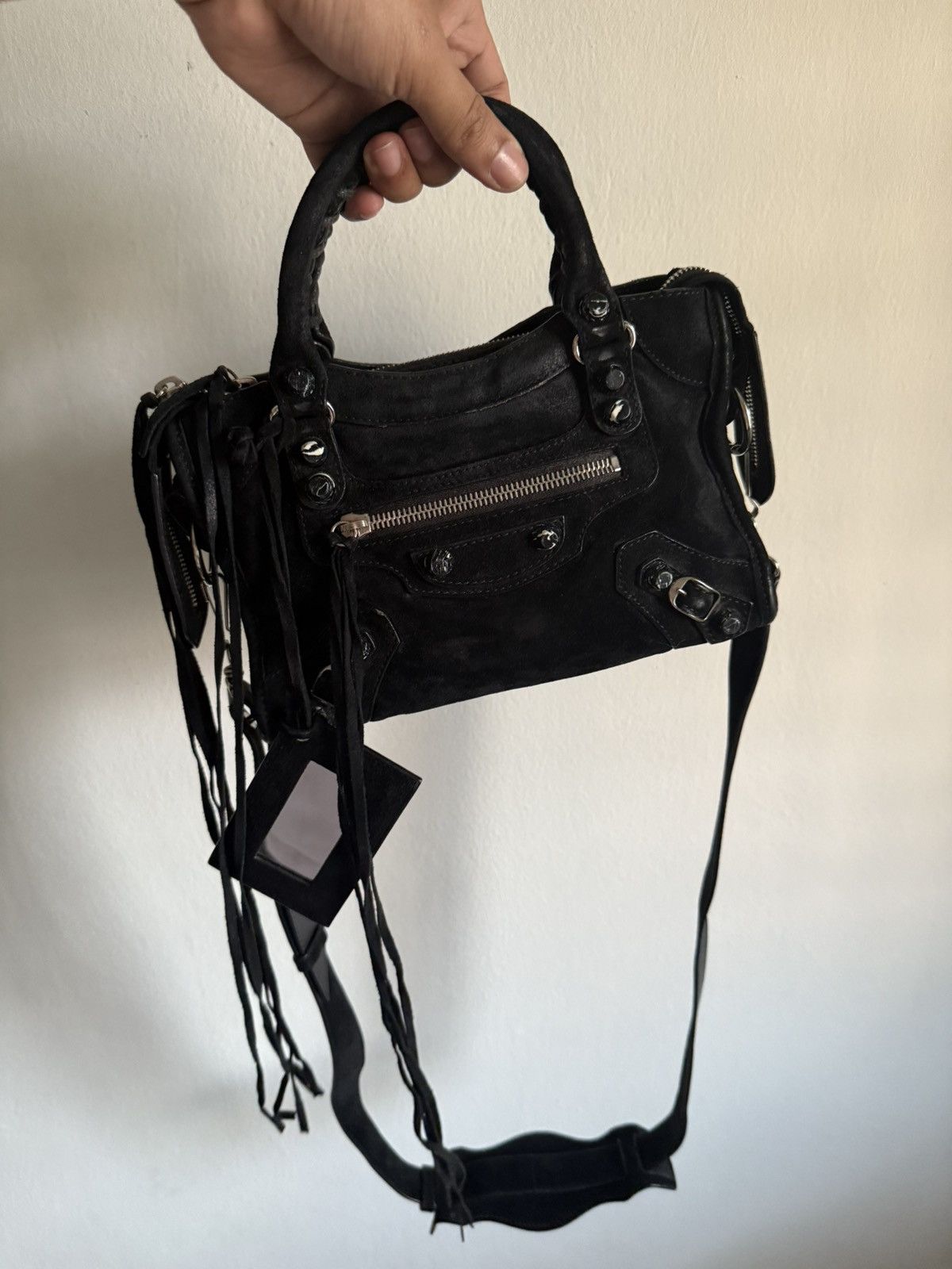 Balenciaga Balenciaga Classic Mini City Black Suede bag Size ONE SIZE - 5 Thumbnail