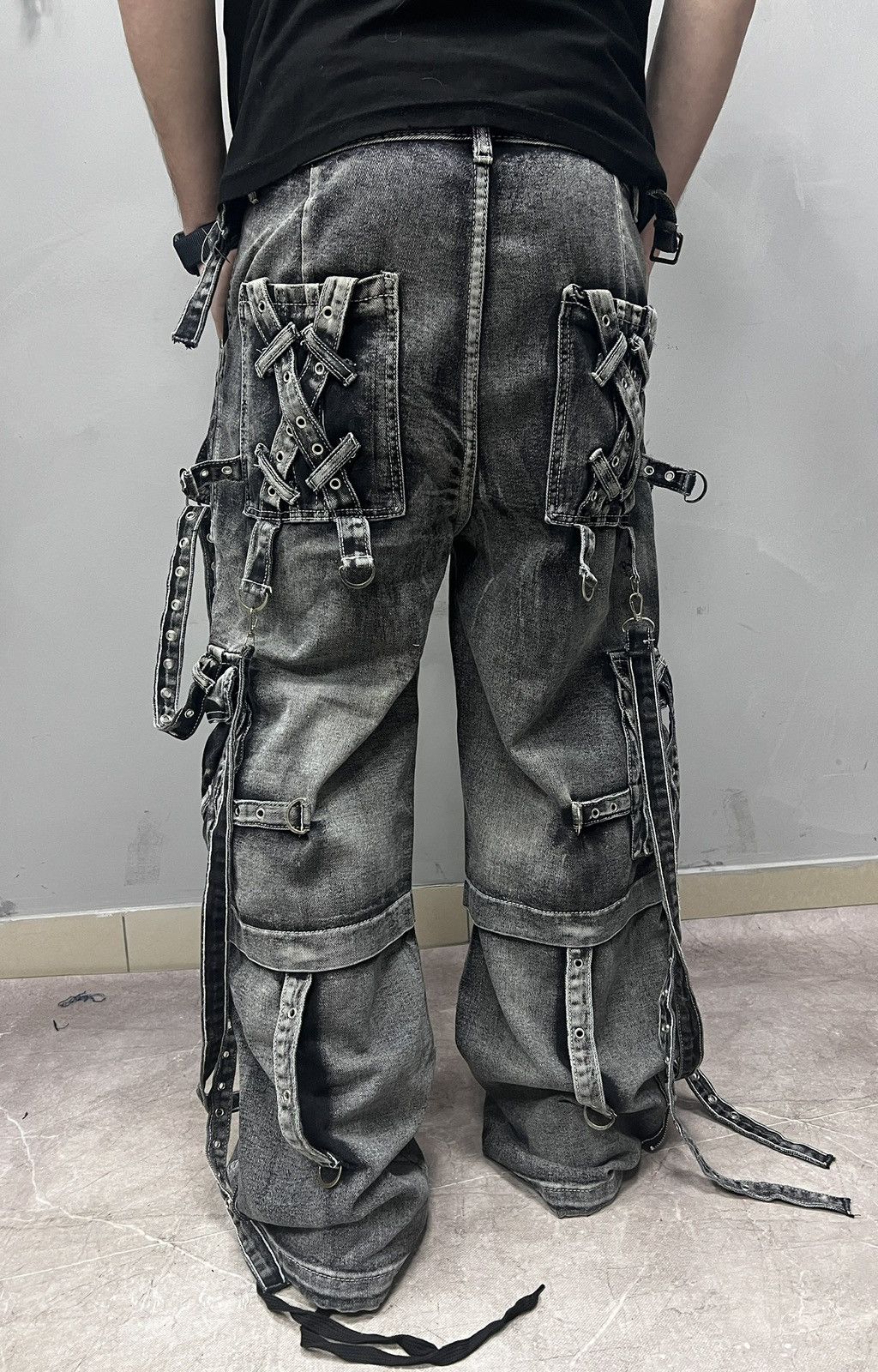 Tripp NYC Gothic bondage diesel style denim distressed jeans y2k Size US 32 / EU 48 - 11 Thumbnail