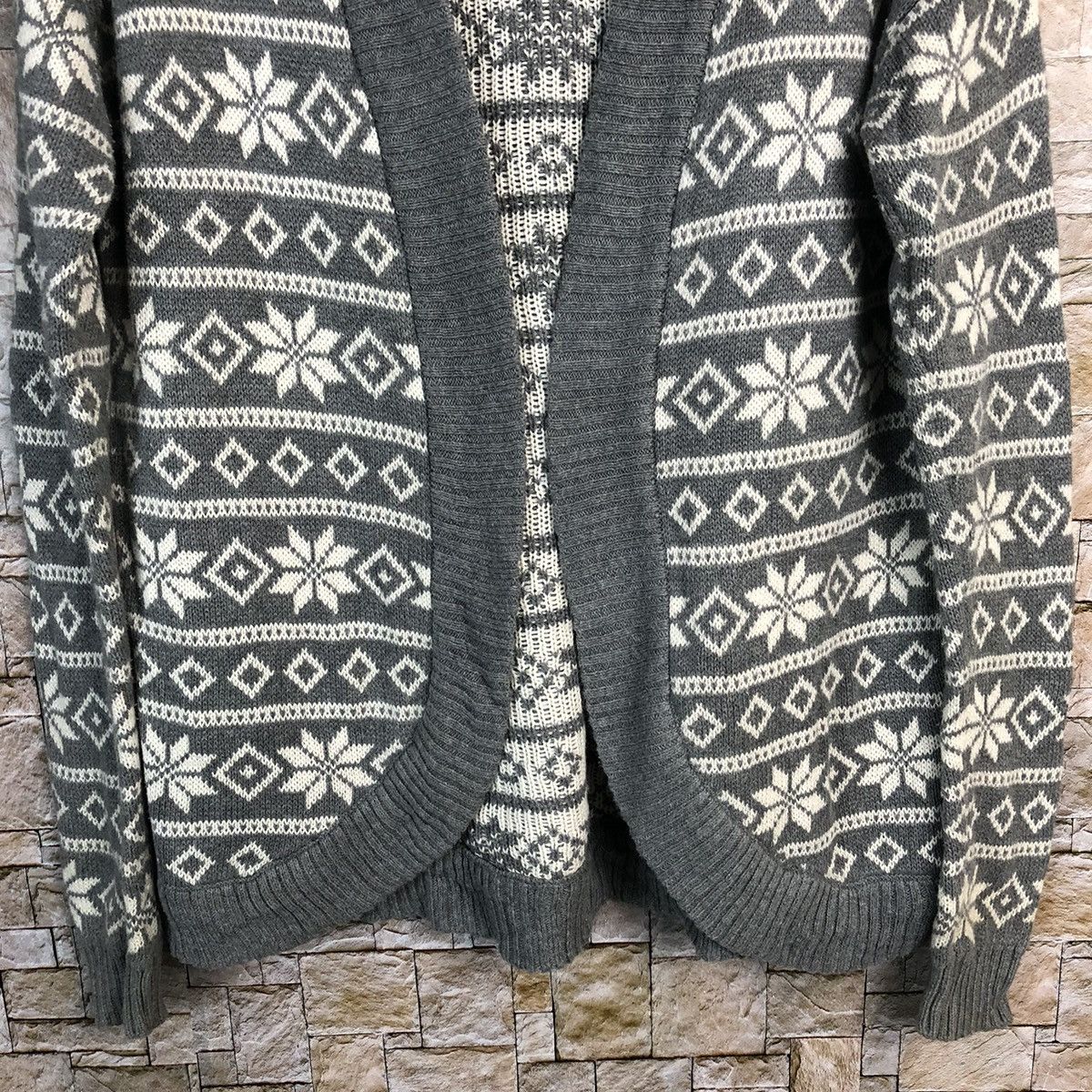 Homespun Knitwear × Japanese Brand Boutique Grey art design cardigan Knitwear #A223 Size US L / EU 52-54 / 3 - 6 Thumbnail