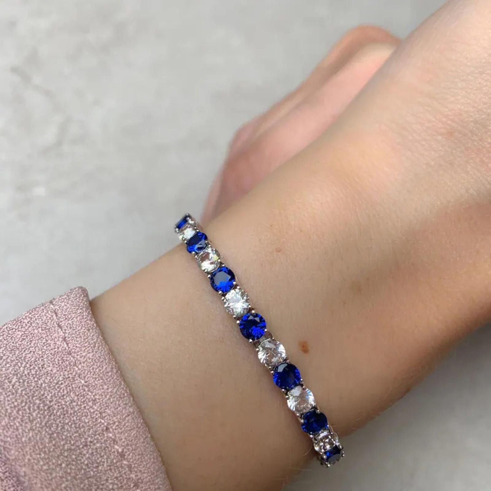 Giani Bernini Giani Bernini Sapphire Tennis Bracelet in Sterling Silver Size ONE SIZE - 6 Thumbnail
