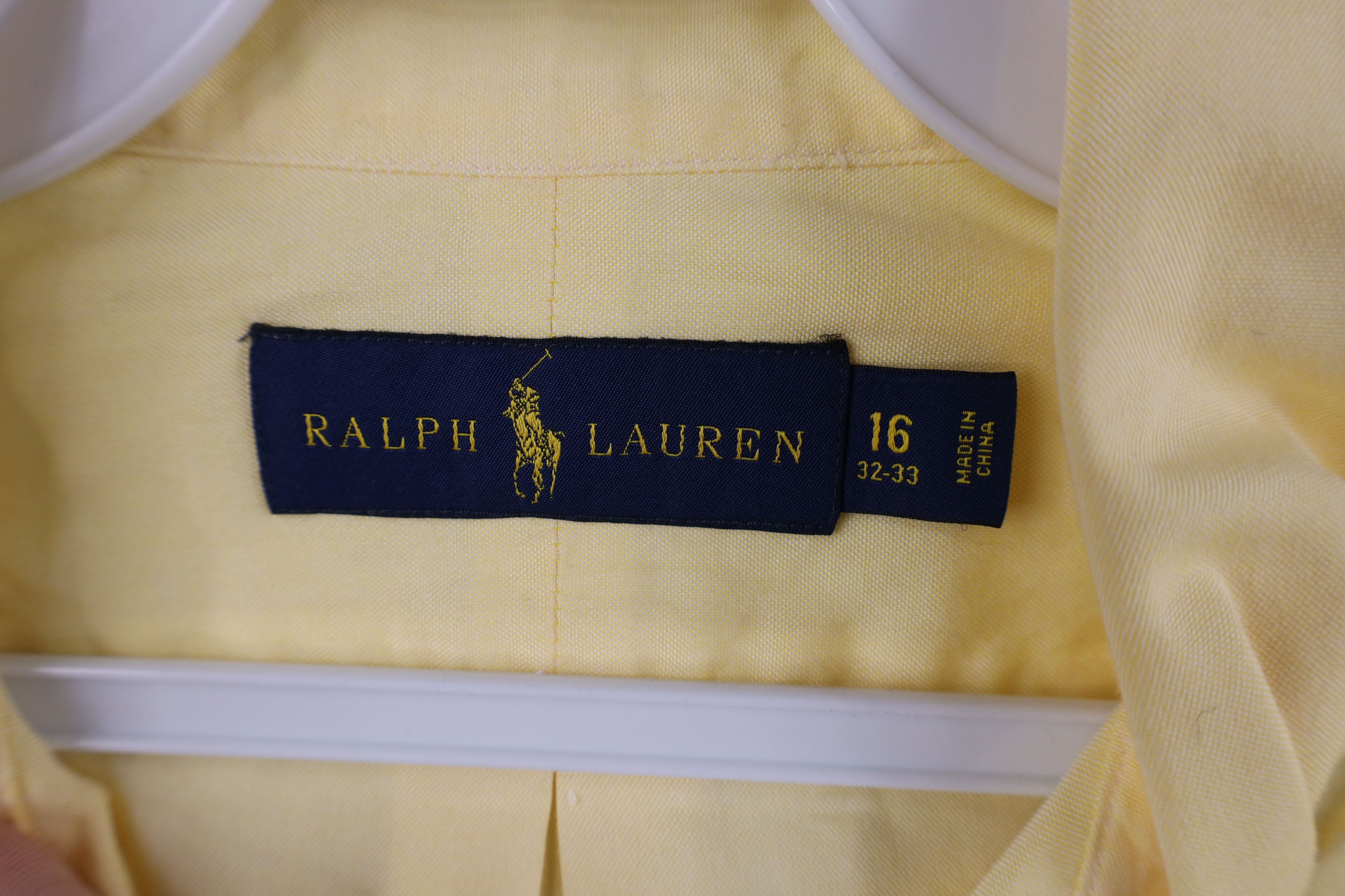 Ralph Lauren × Vintage Vintage Ralph Lauren Faded Collared Button Down Shirt Yellow Size US M / EU 48-50 / 2 - 6 Thumbnail
