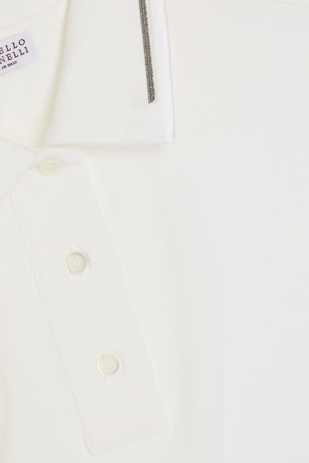 Brunello Cucinelli o1y0825 Polo Shirt in White Size L / US 10 / IT 46 - 4 Thumbnail