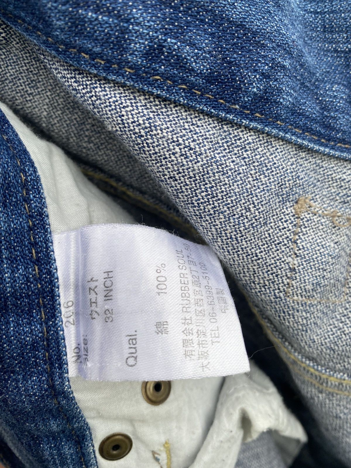 Japanese Brand Vintage Rubber Soul Jeans Size US 32 / EU 48 - 10 Thumbnail