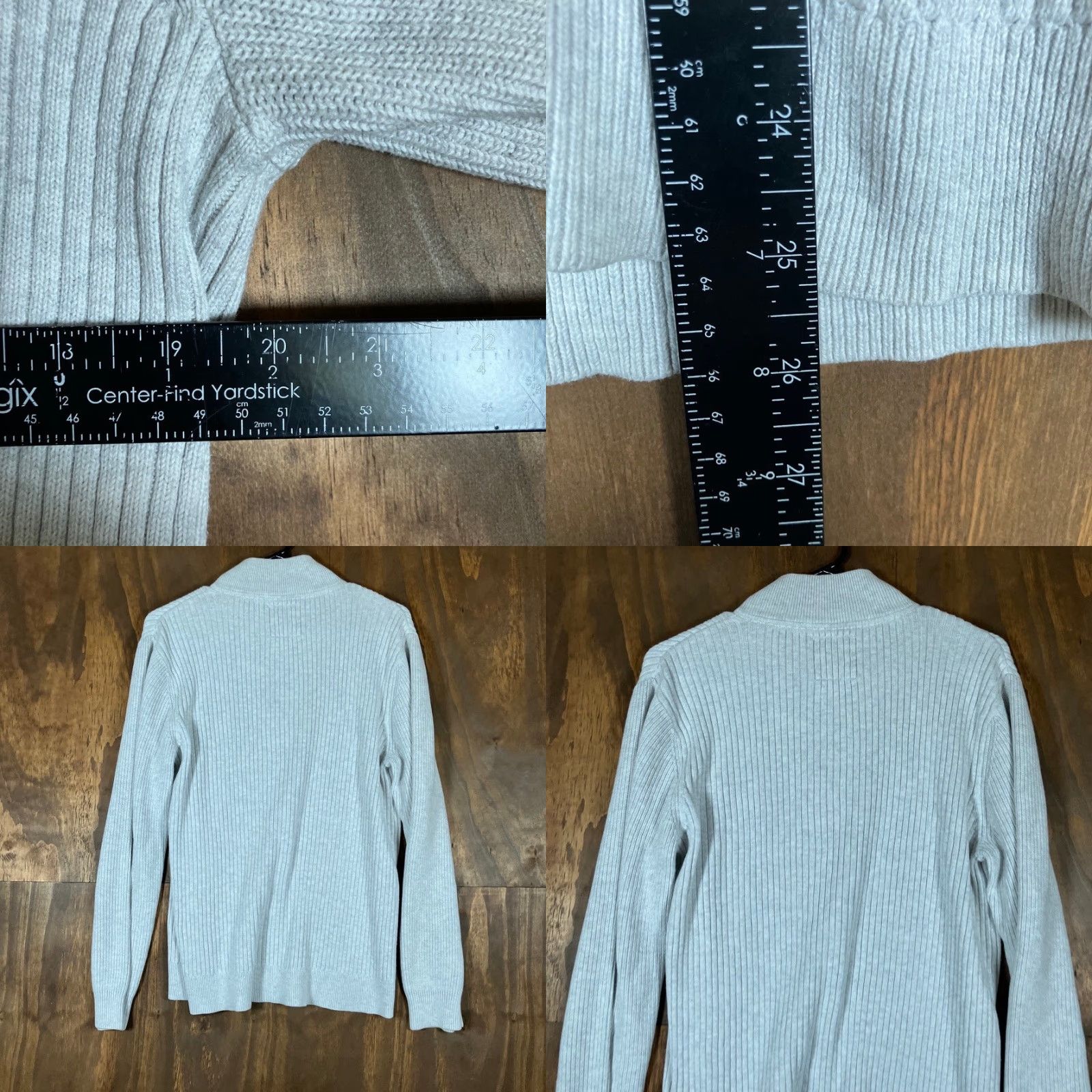 Express Express Mens Sweater L Heathered Gray Ribbed 1/4 Snap Mock Neck Long Sleeve Knit Pullover Casual Workwear -Mens Size US L / EU 52-54 / 3 - 8 Thumbnail