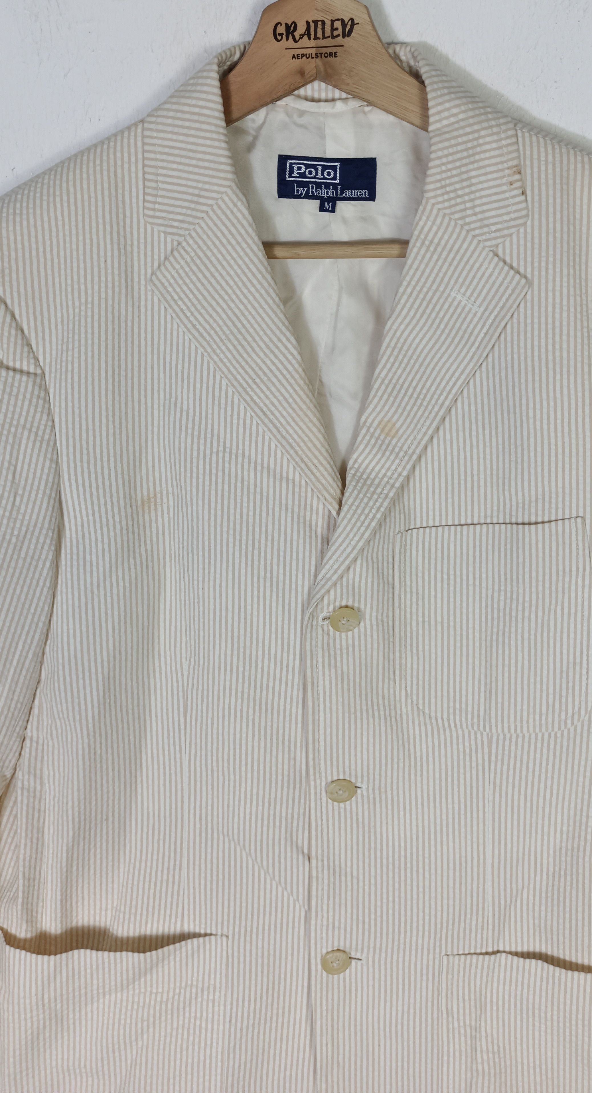 Polo Ralph Lauren 🔥Polo Ralph Lauren Hickory Stripe Blazer Size US M / EU 48-50 / 2 - 9 Thumbnail